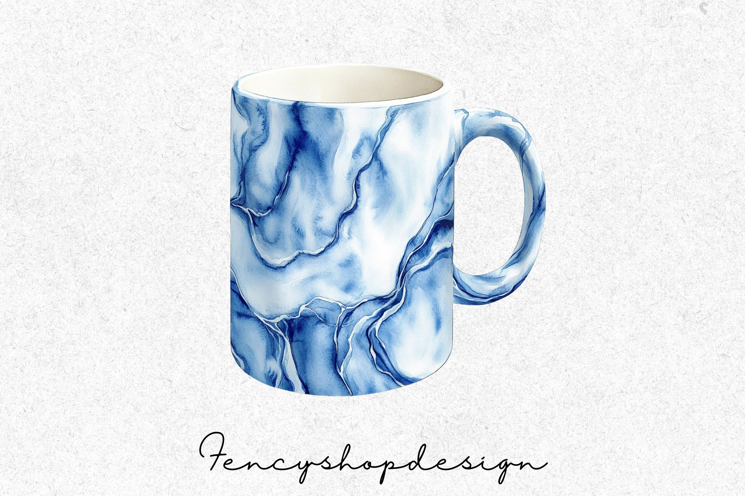 Blue Marble Mugs Clipart Bundle - Image 7