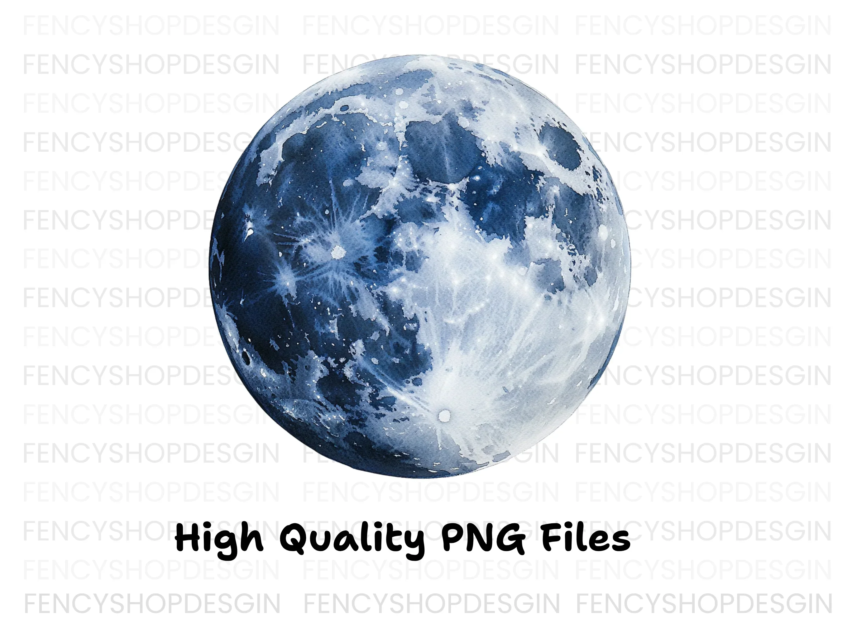 Blue Moon Phases Clipart Bundle - Image 3