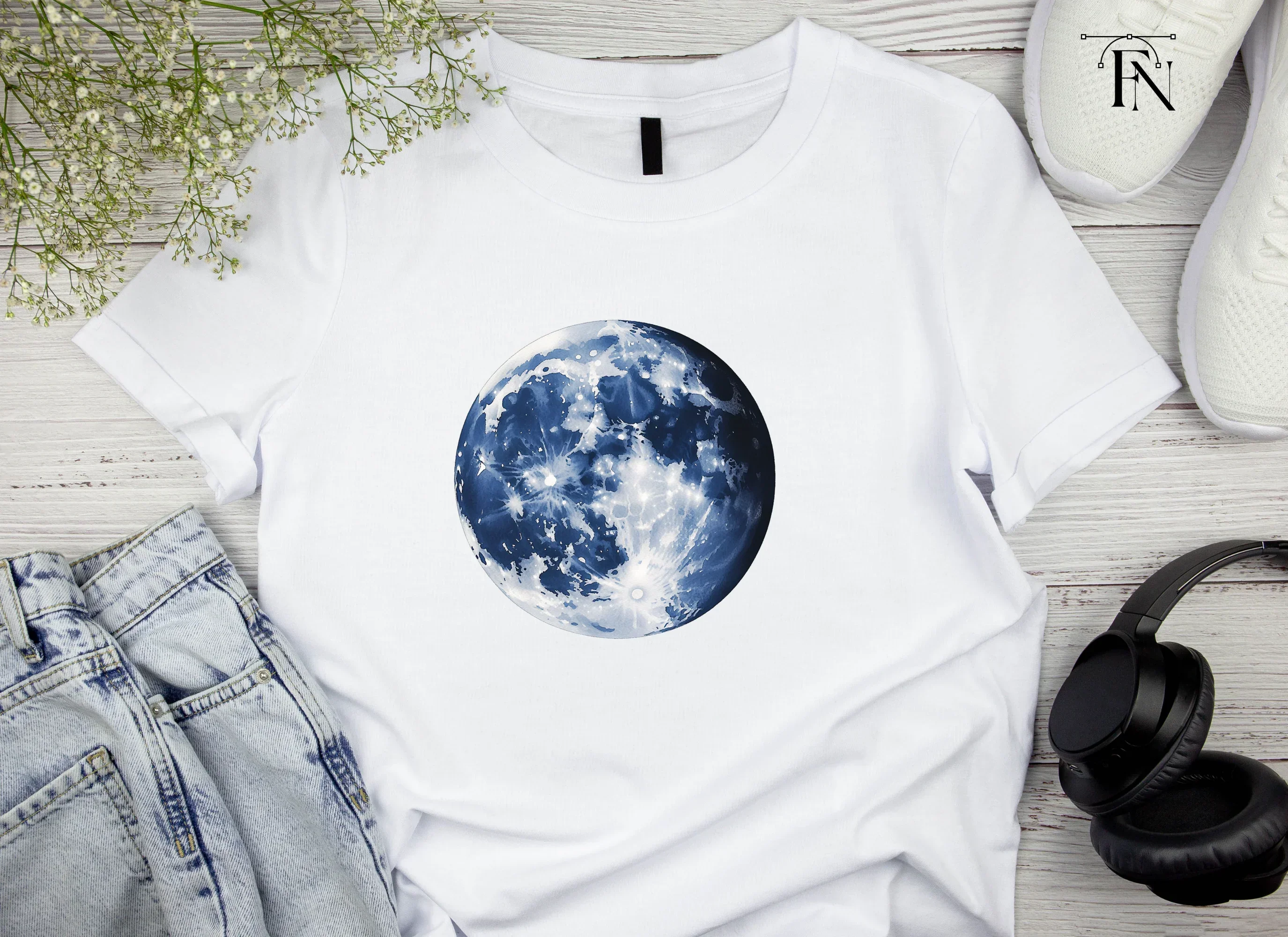 Blue Moon Phases Clipart Bundle - Image 4