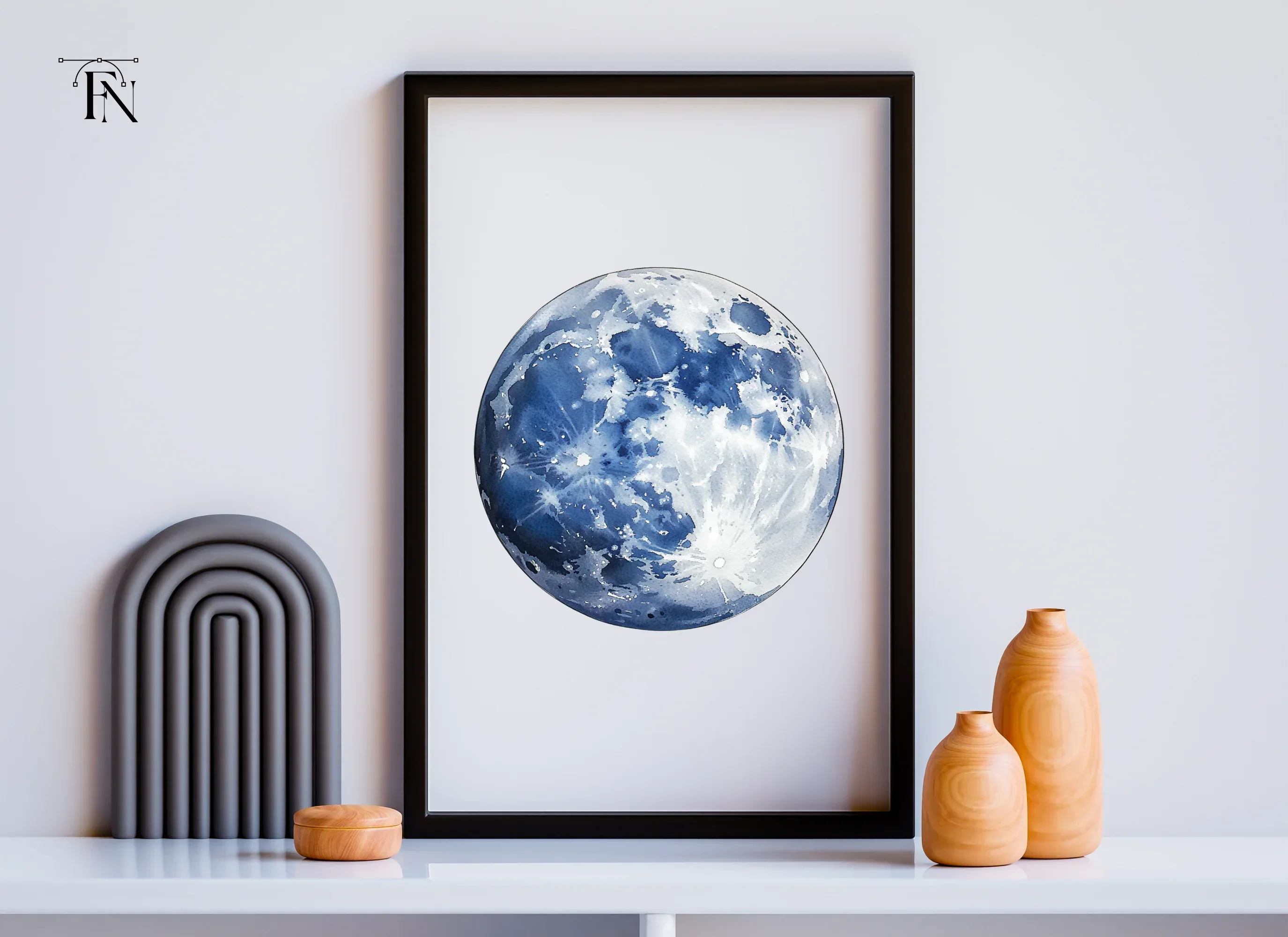 Blue Moon Phases Clipart Bundle - Image 6
