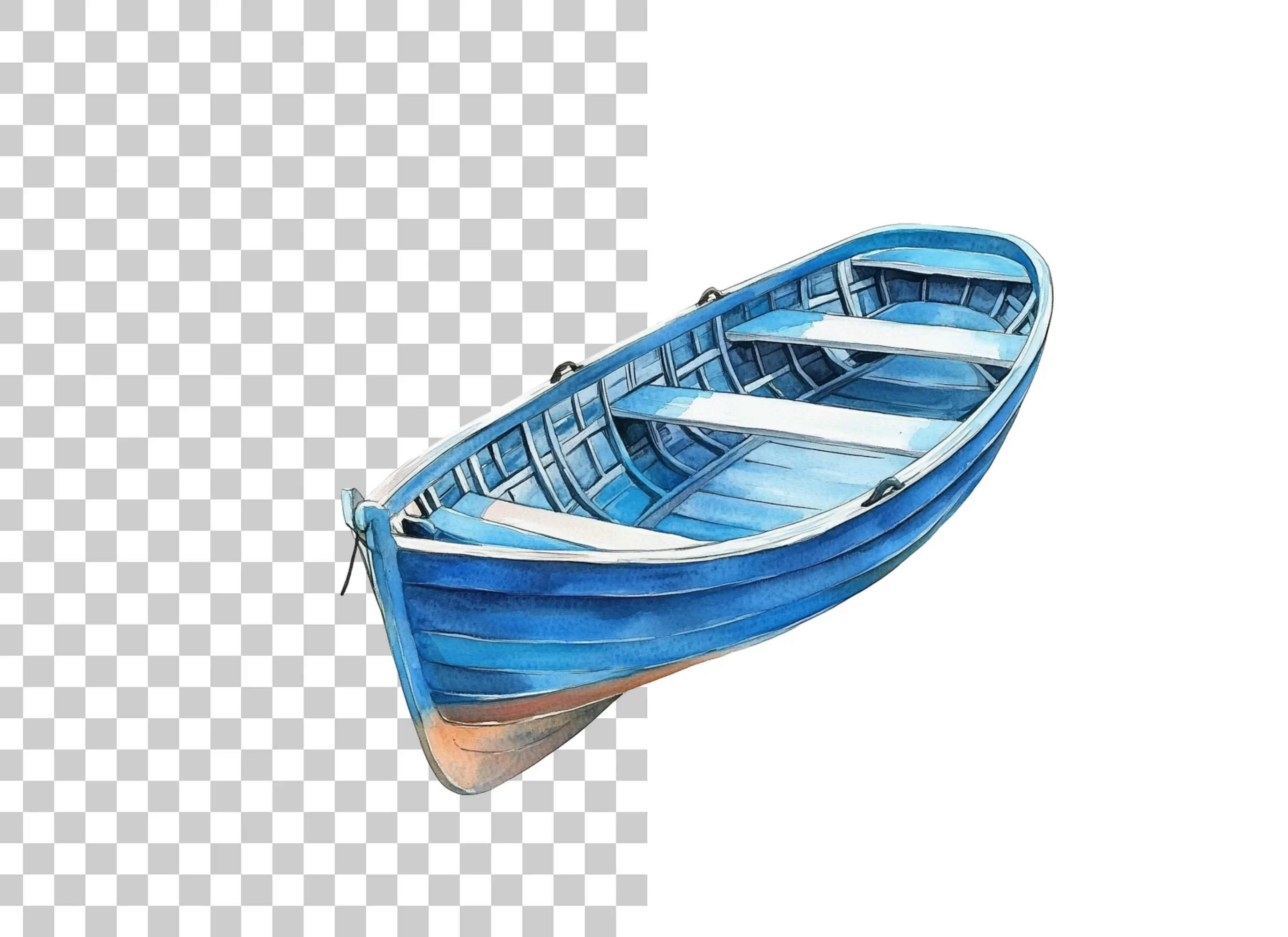 Blue Rowboat Clipart Bundle - Image 2