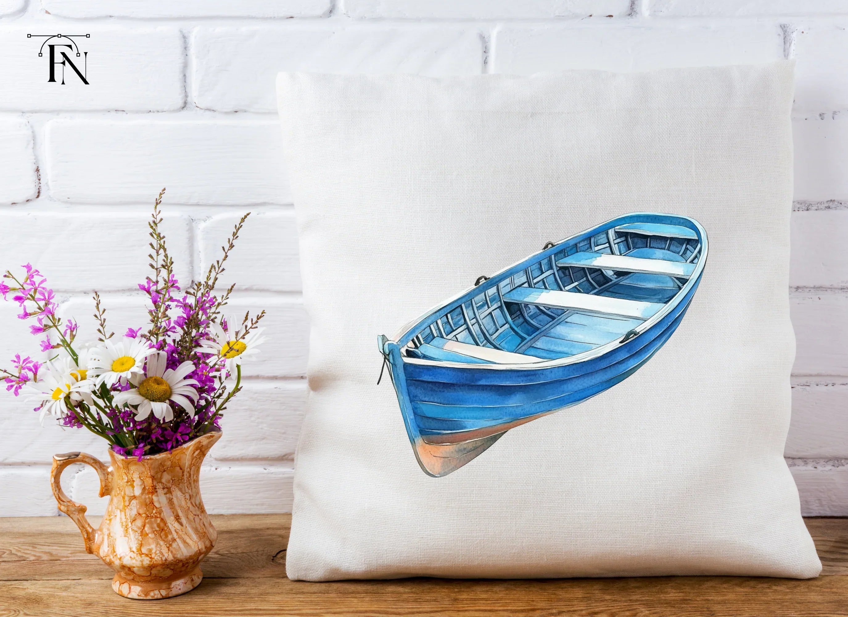 Blue Rowboat Clipart Bundle - Image 5