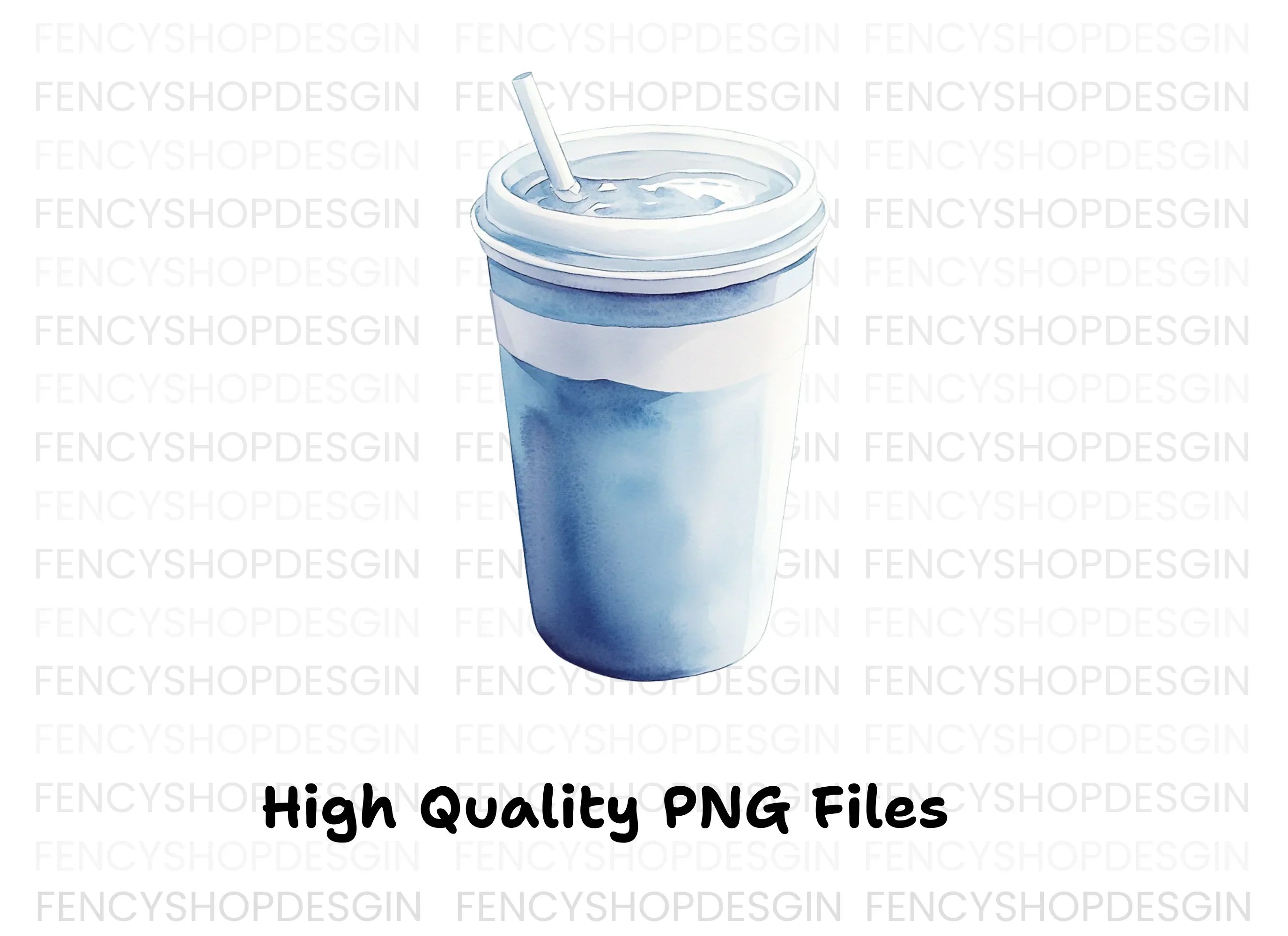 Blue Smoothie Cup Clipart Bundle - Image 3