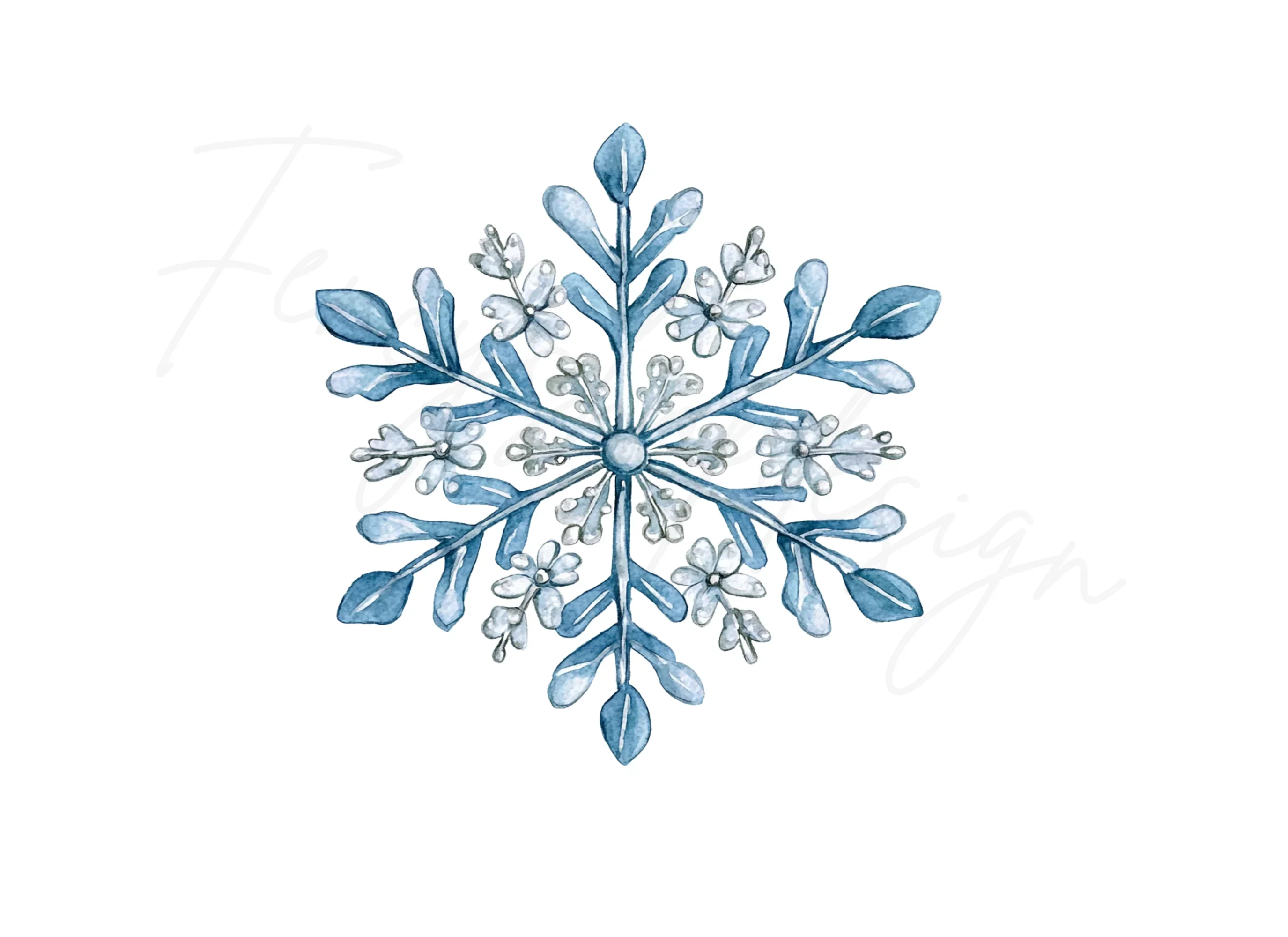 Blue Snowflake Clipart Bundle - Image 3