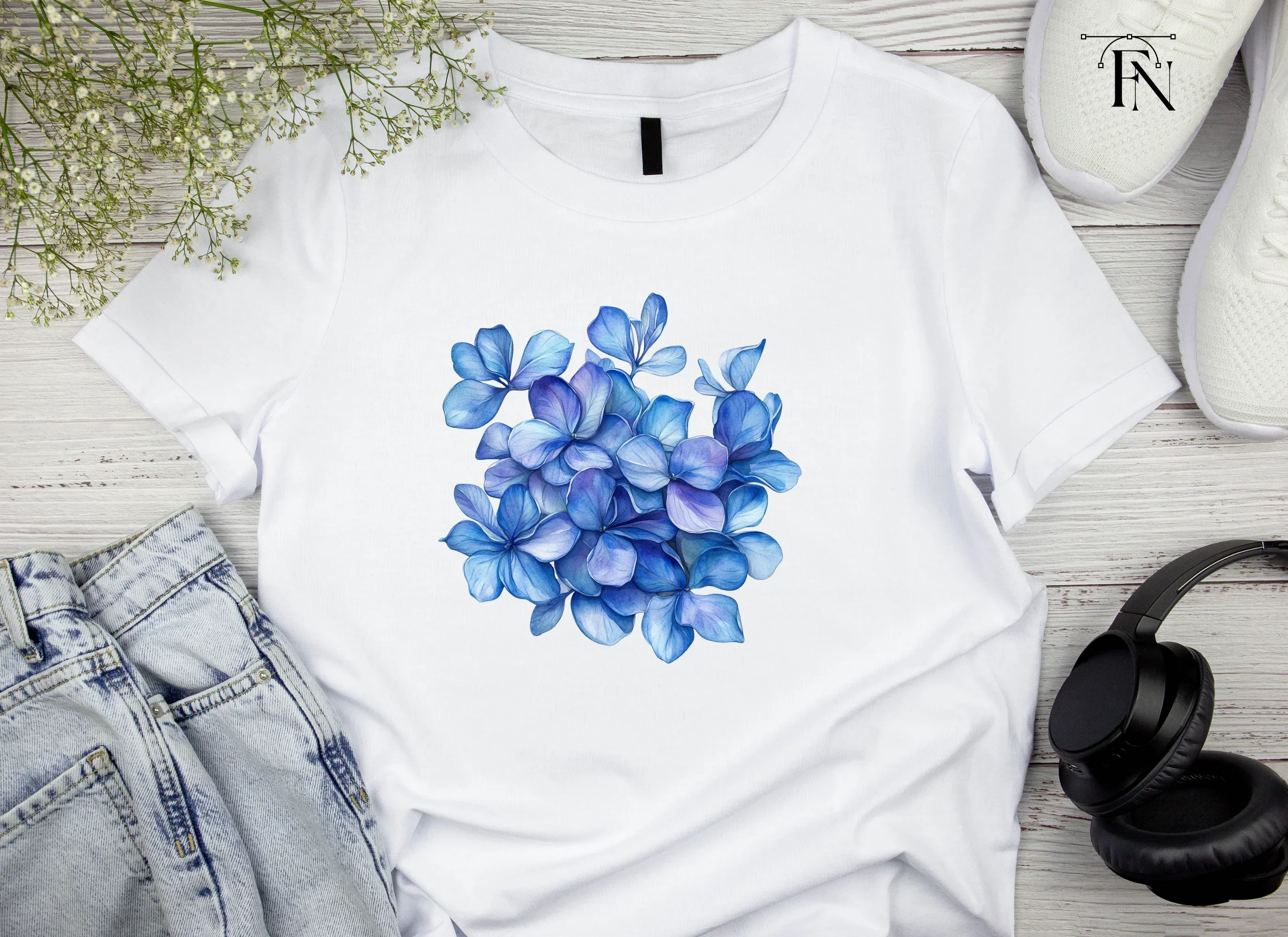Blue Succulent and Leaf Clipart Bundle - Image 4