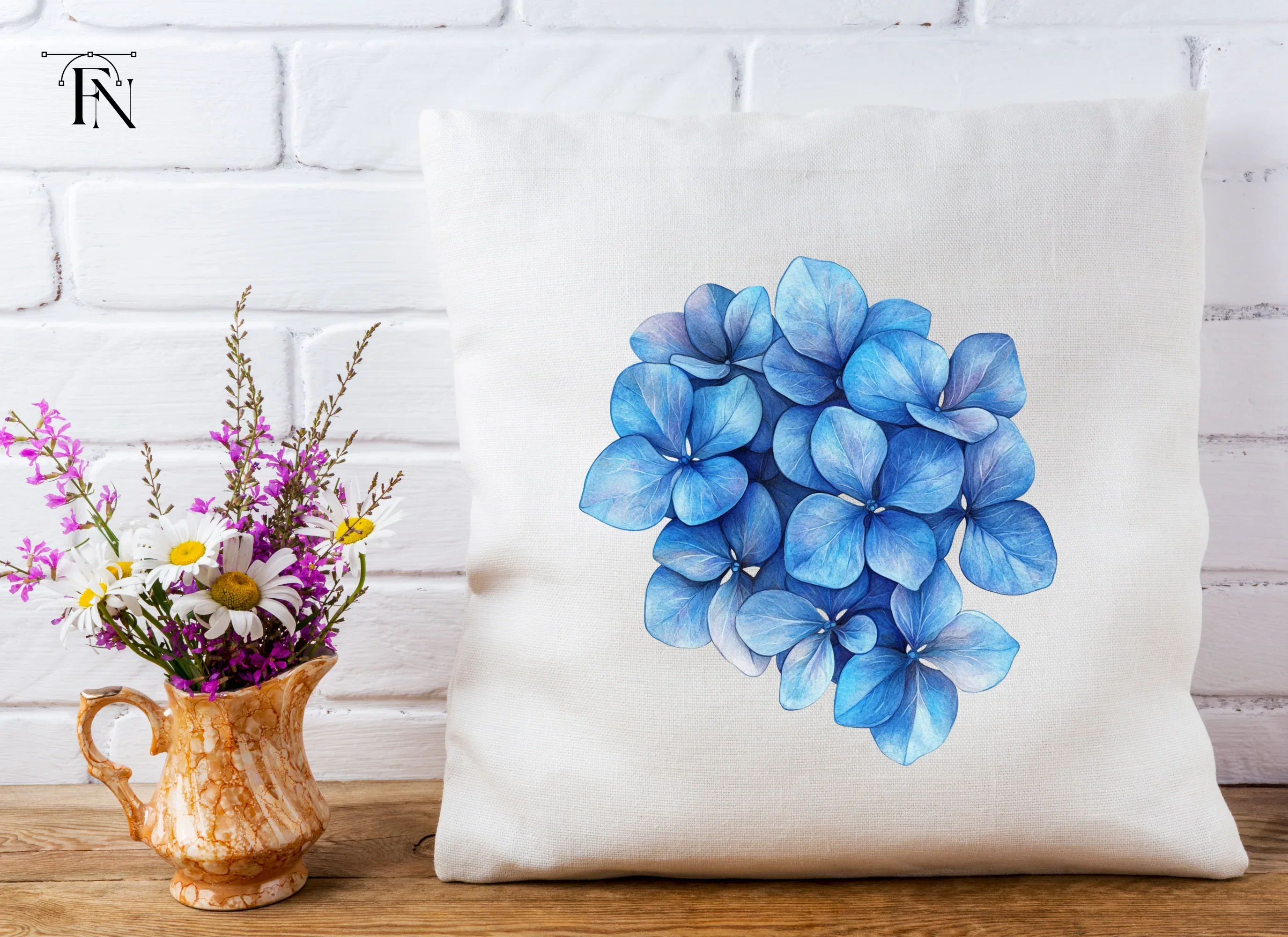 Blue Succulent and Leaf Clipart Bundle - Image 5