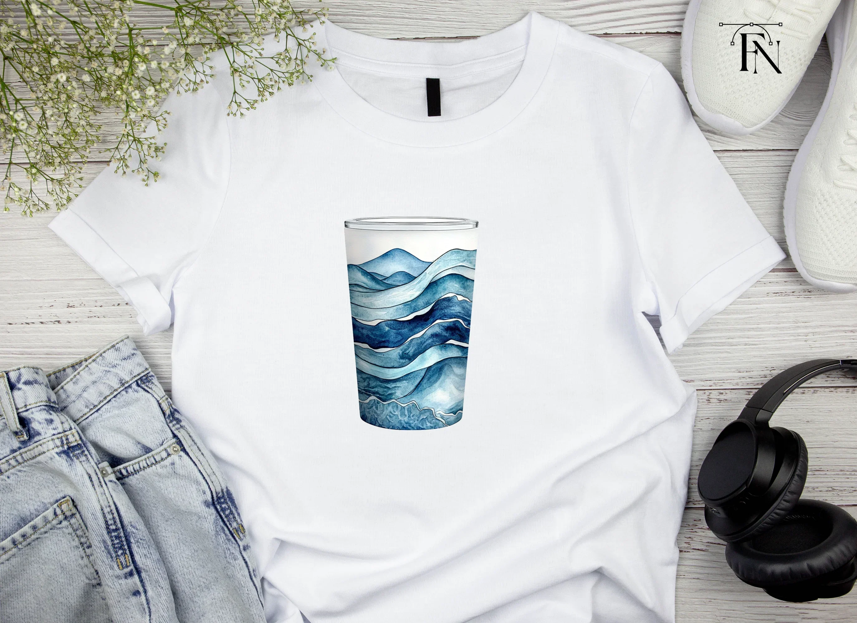 Blue Wave Tumblers Clipart Bundle - Image 5