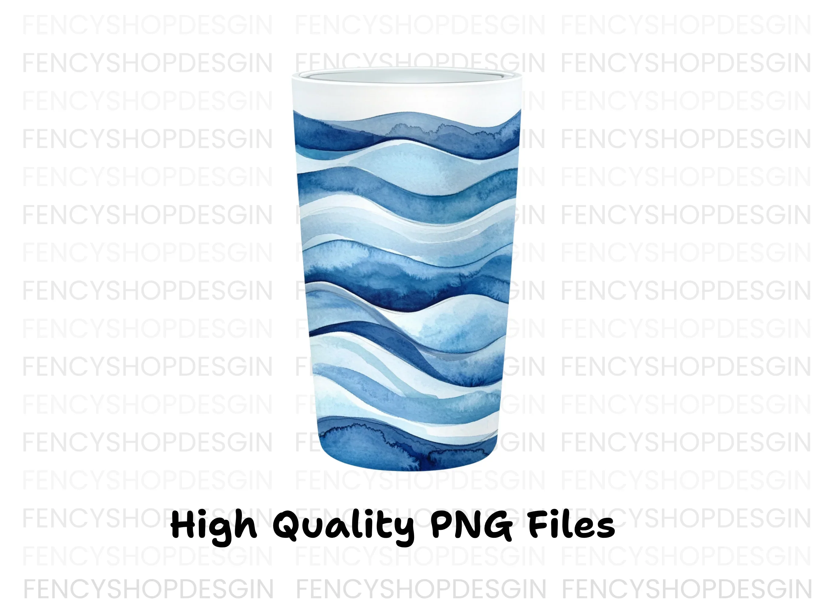 Blue Waves Tumbler Clipart Bundle - Image 3