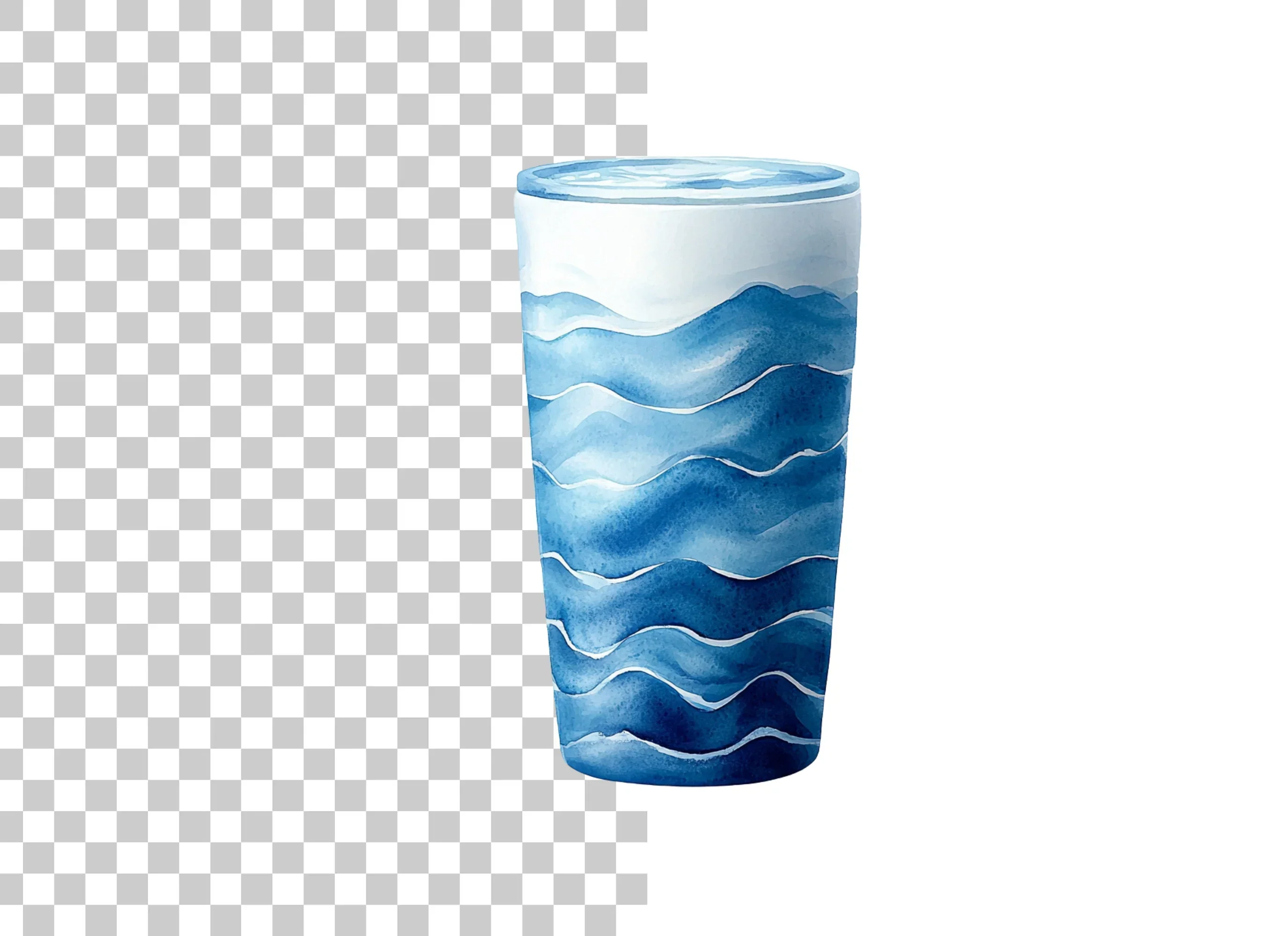 Blue Waves Tumbler Clipart Bundle - Image 2
