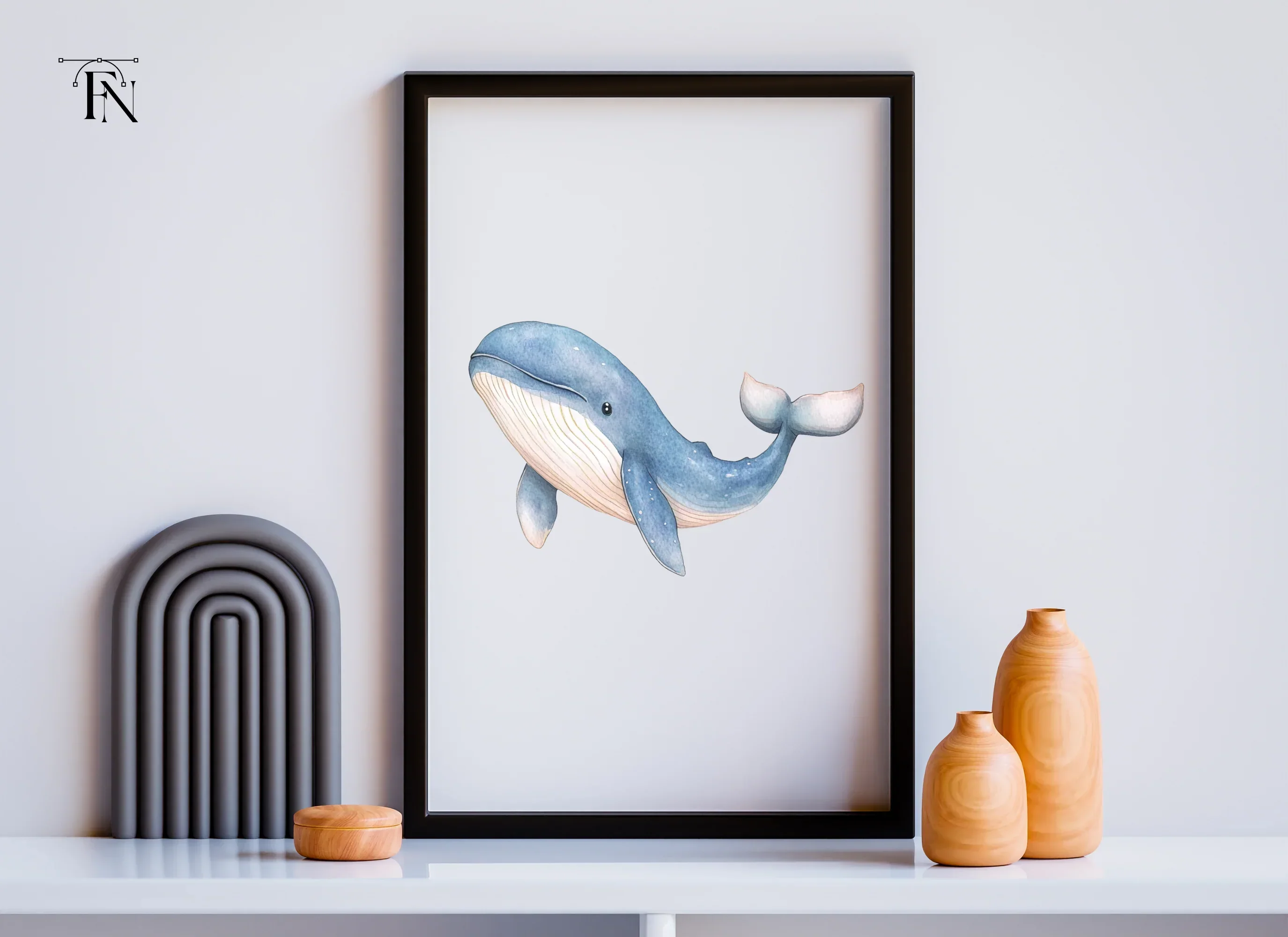 Blue Whale Clipart Bundle - Image 3