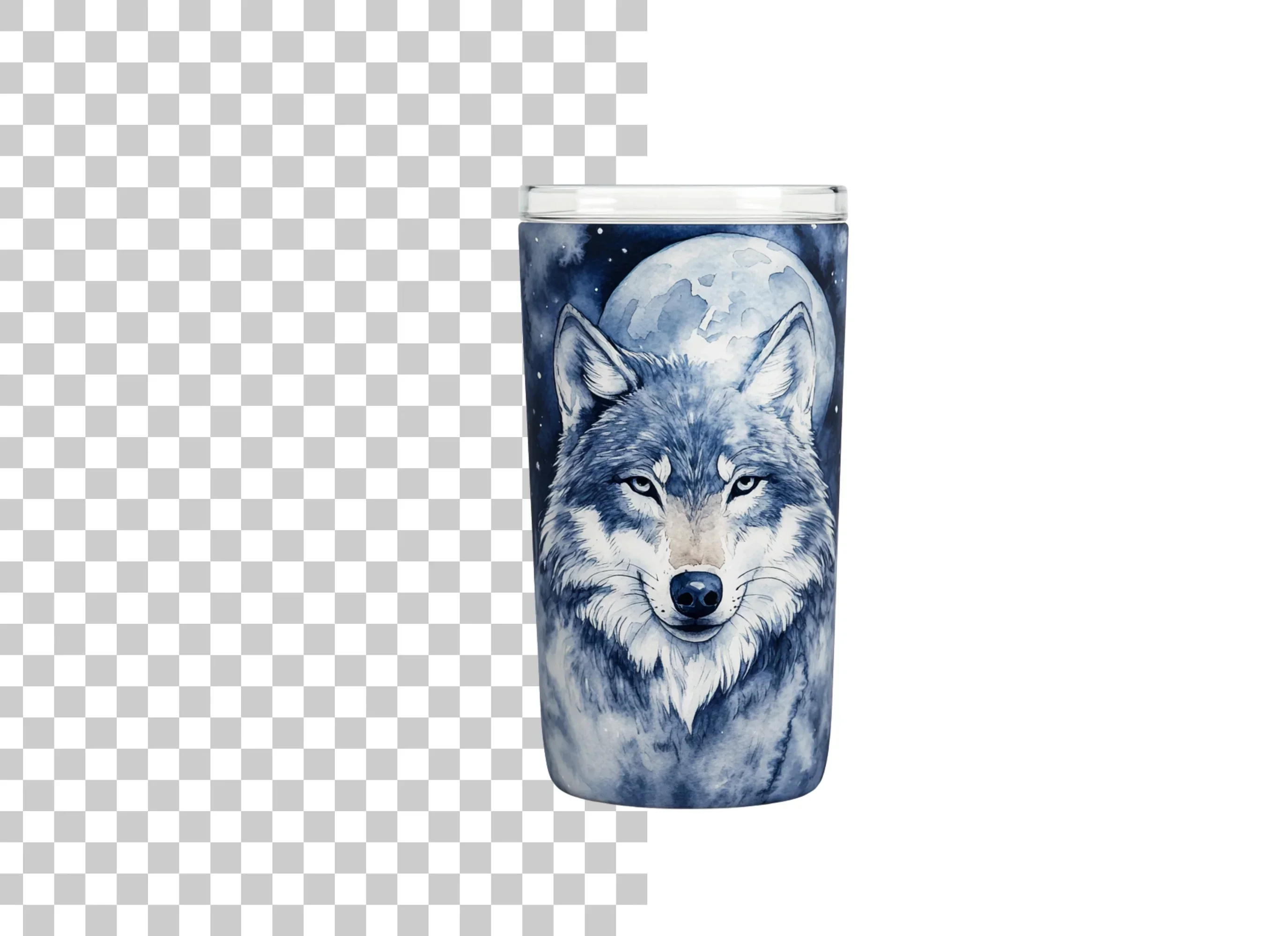 Blue Wolf Moon Tumbler Clipart Bundle - Image 3