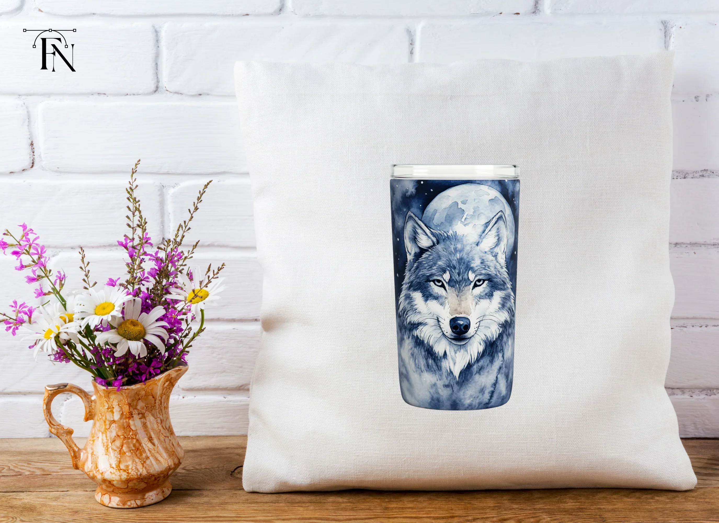 Blue Wolf Moon Tumbler Clipart Bundle - Image 5