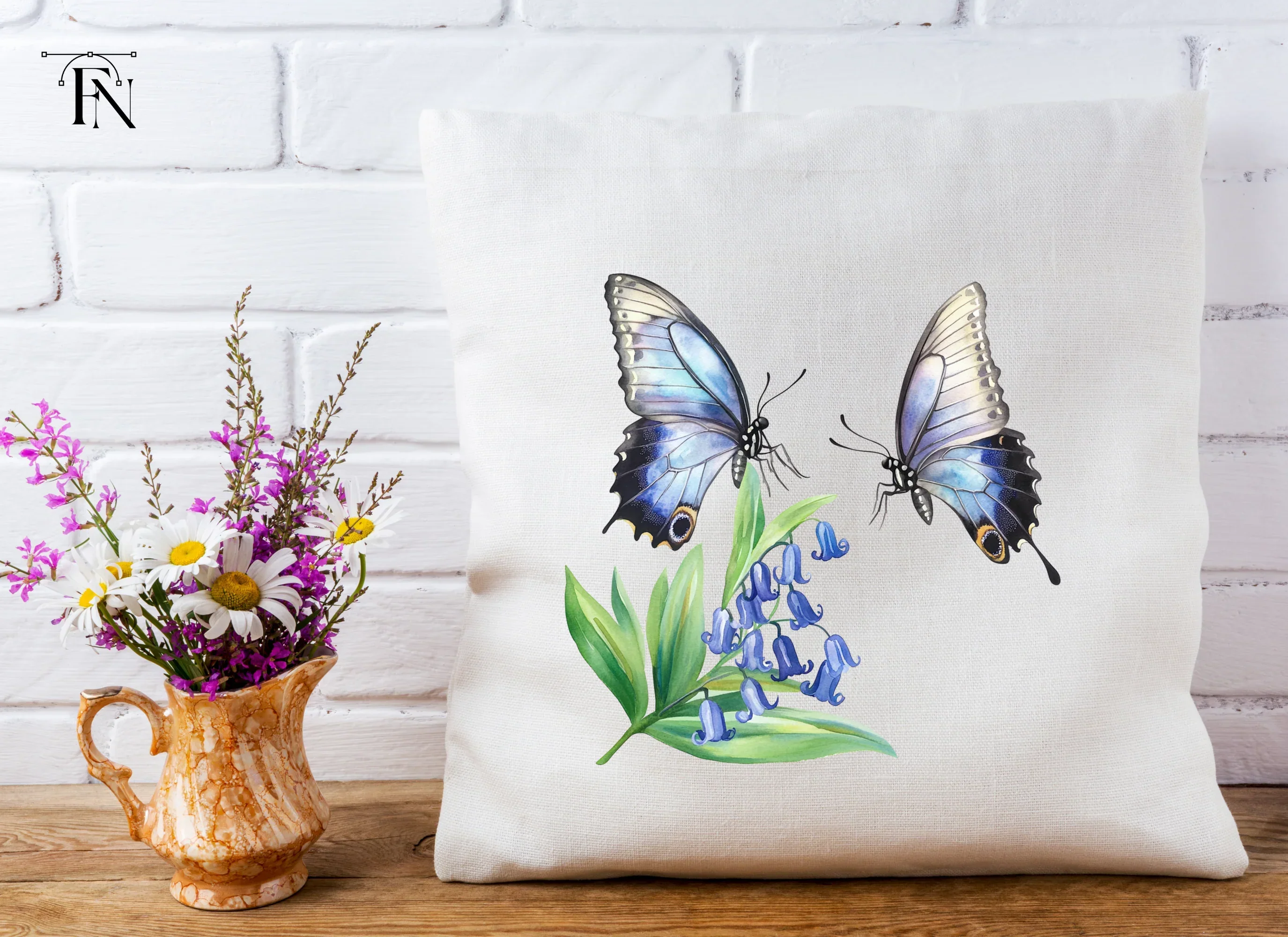 Bluebell Flowers and Butterfly Clipart Bundle - Image 5