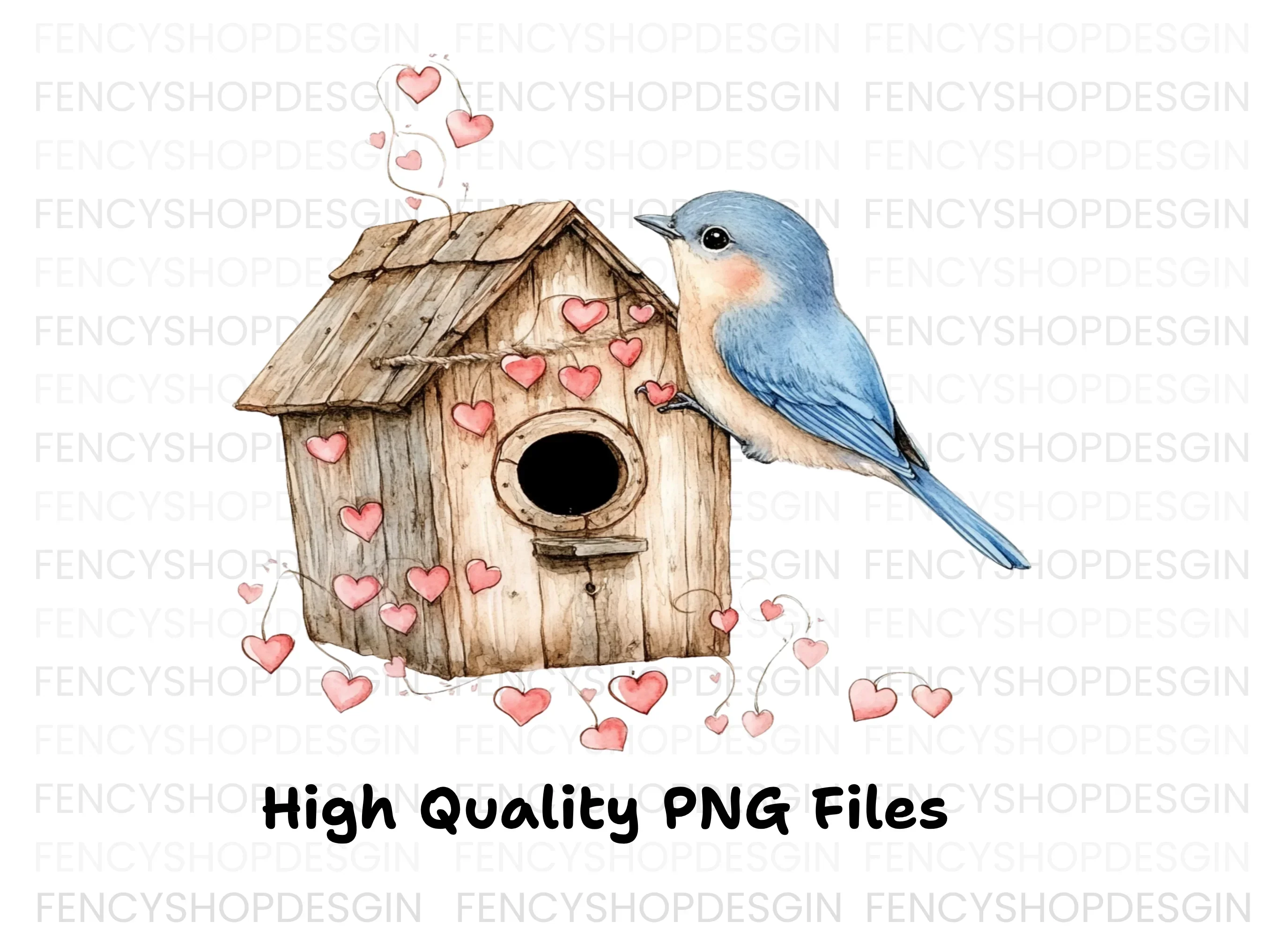 Bluebirds and Birdhouses Clipart Bundle - Image 2