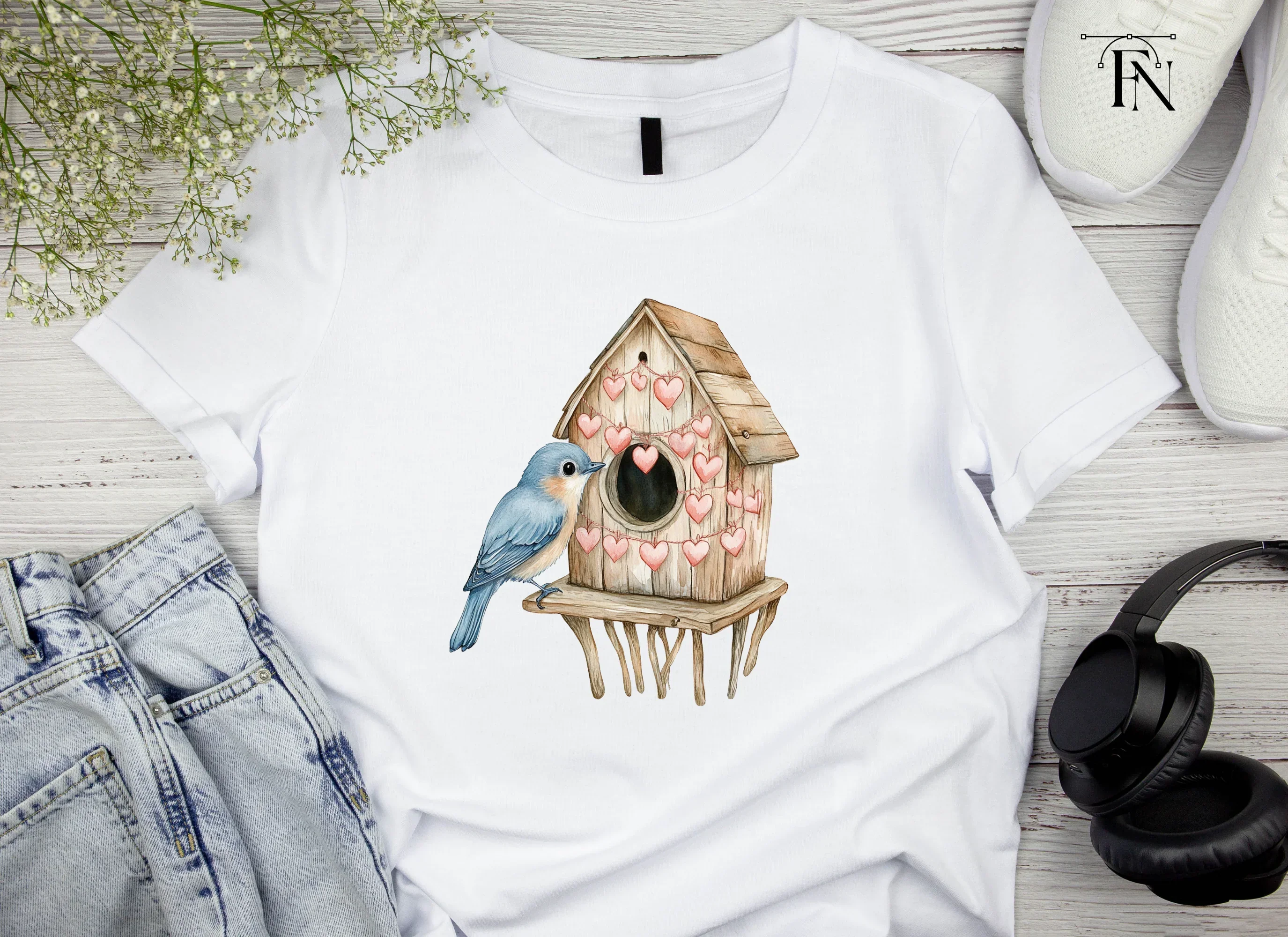 Bluebirds and Birdhouses Clipart Bundle - Image 5
