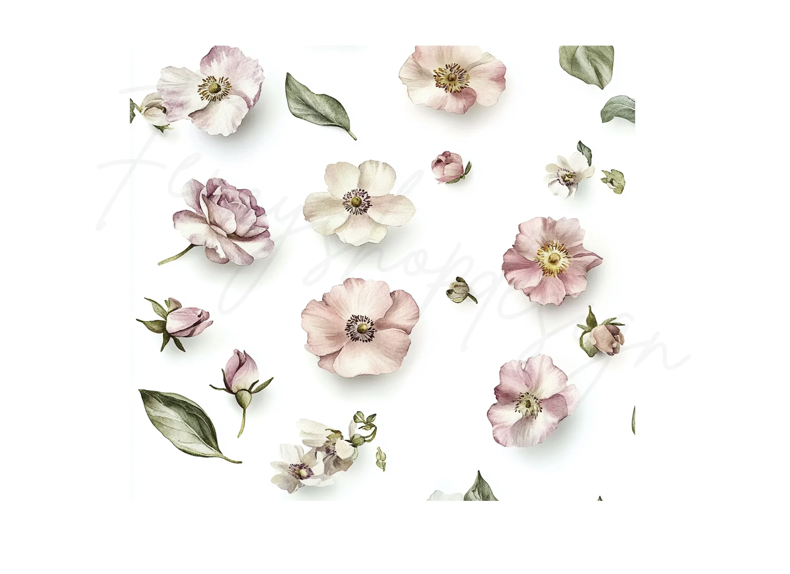 Blush Pink Floral Clipart Bundle - Image 3