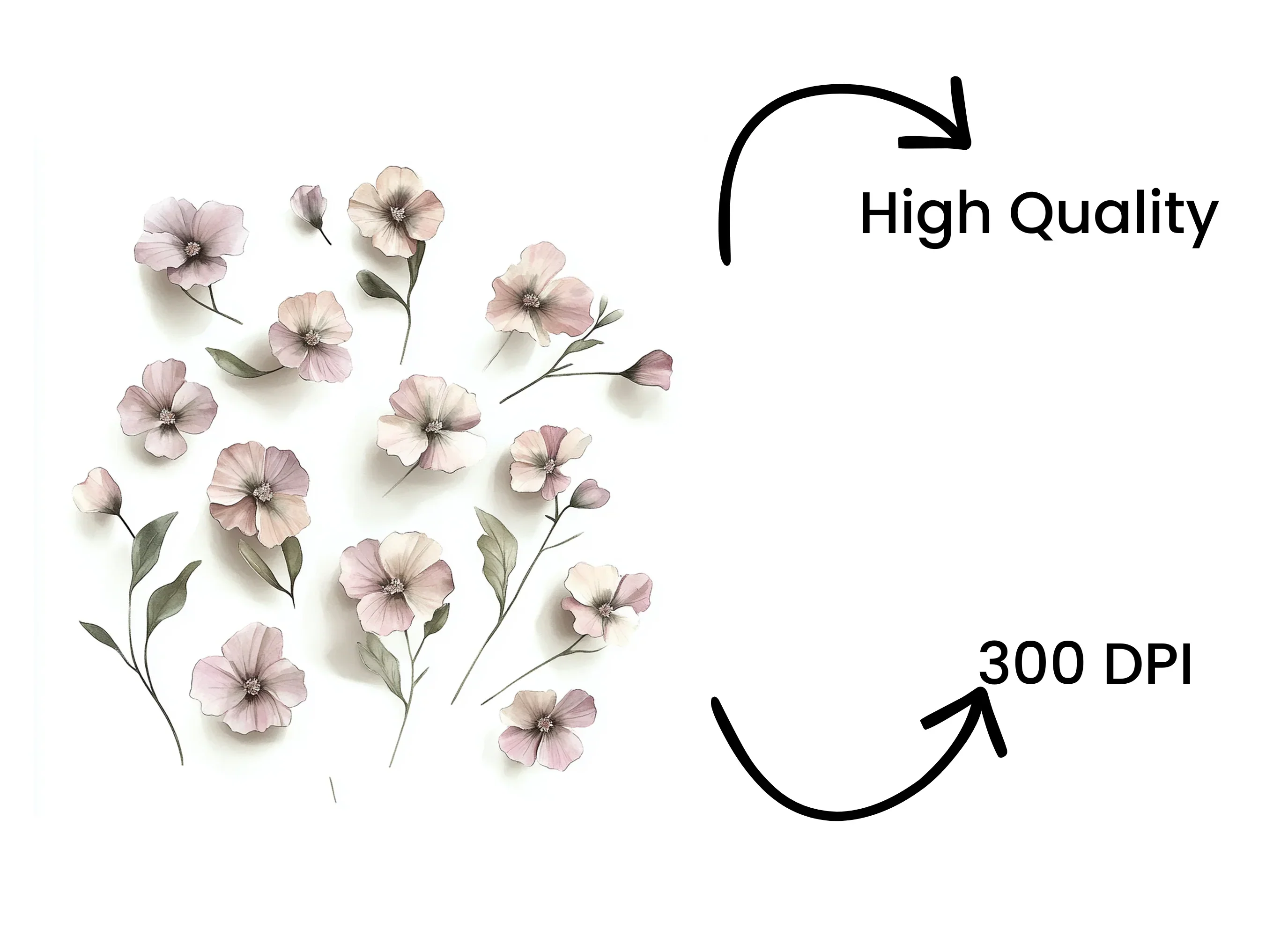 Blush Pink Floral Clipart Bundle - Image 4