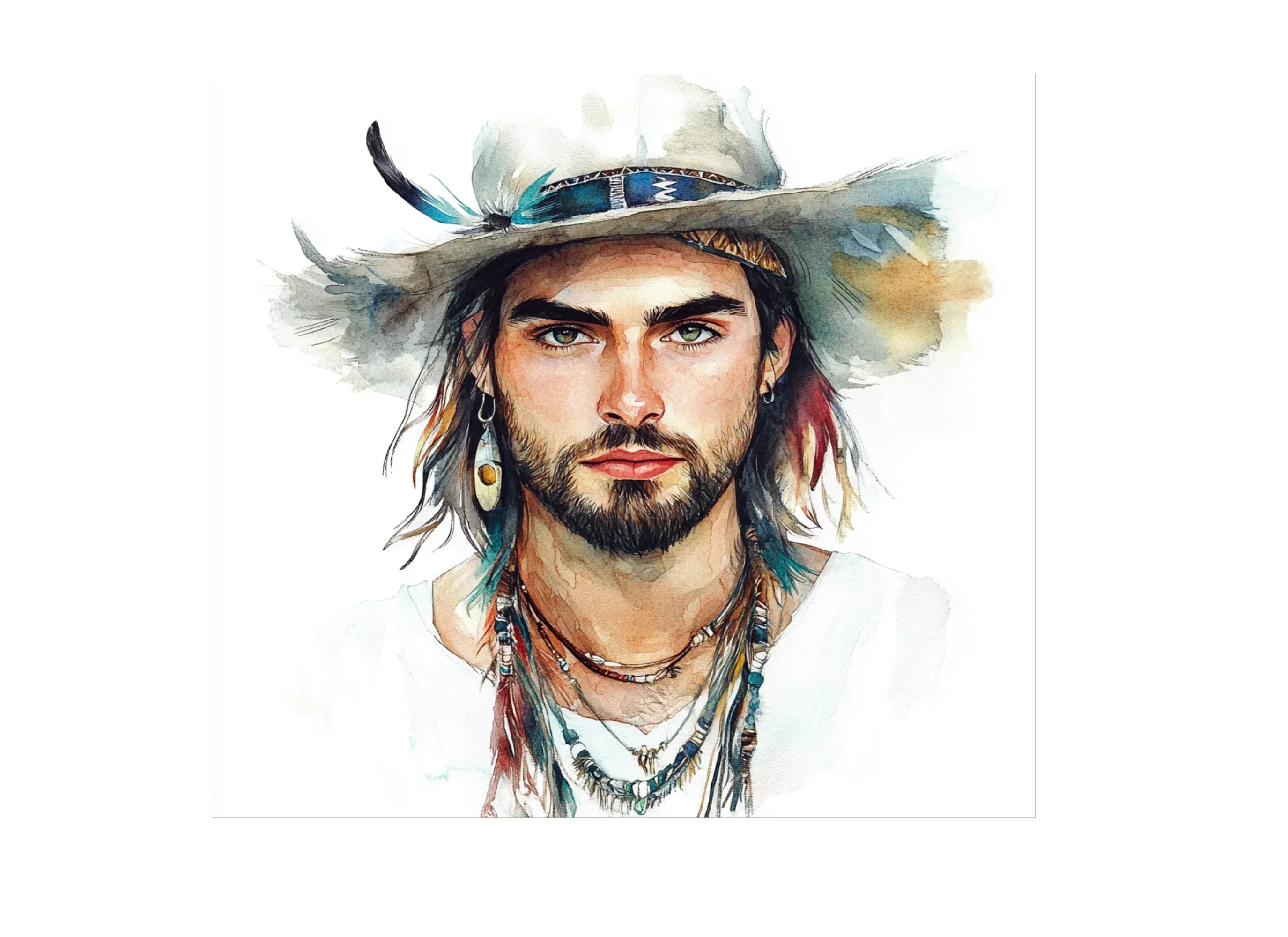 Bohemian Man Clipart Bundle - Image 3