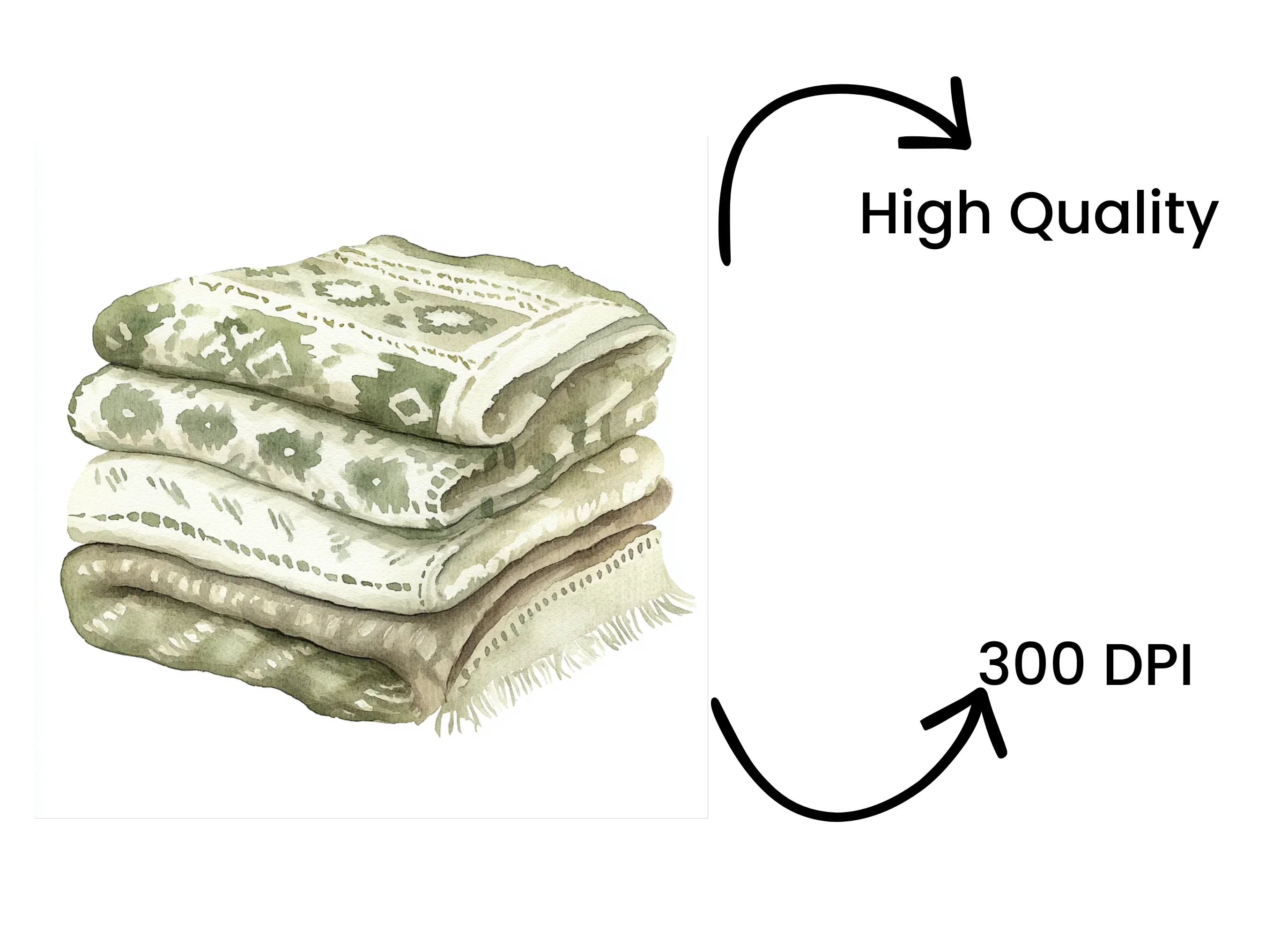 Boho Chic Blanket Clipart Bundle - Image 4