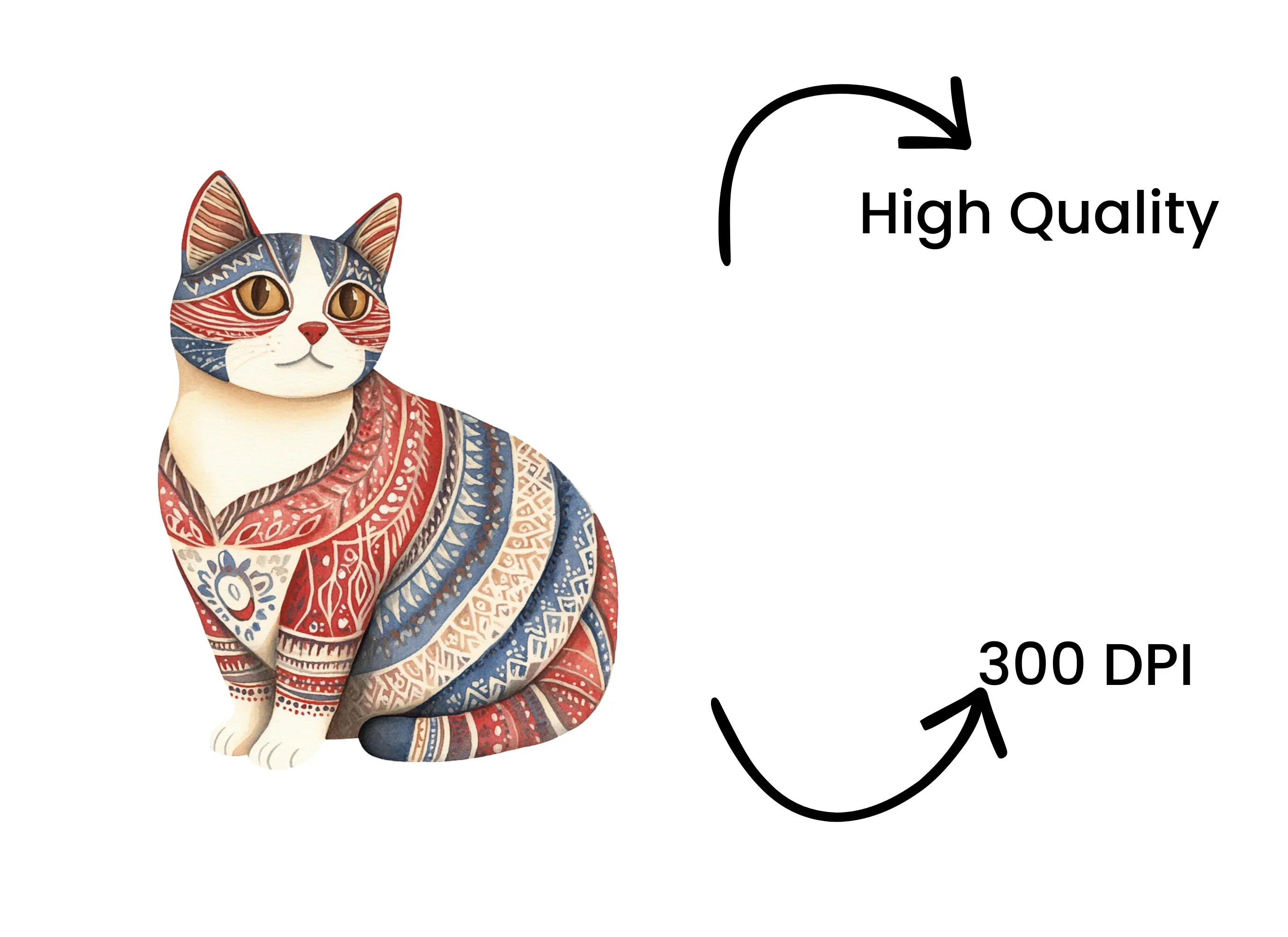 Boho Chic Cat Clipart Bundle - Image 4