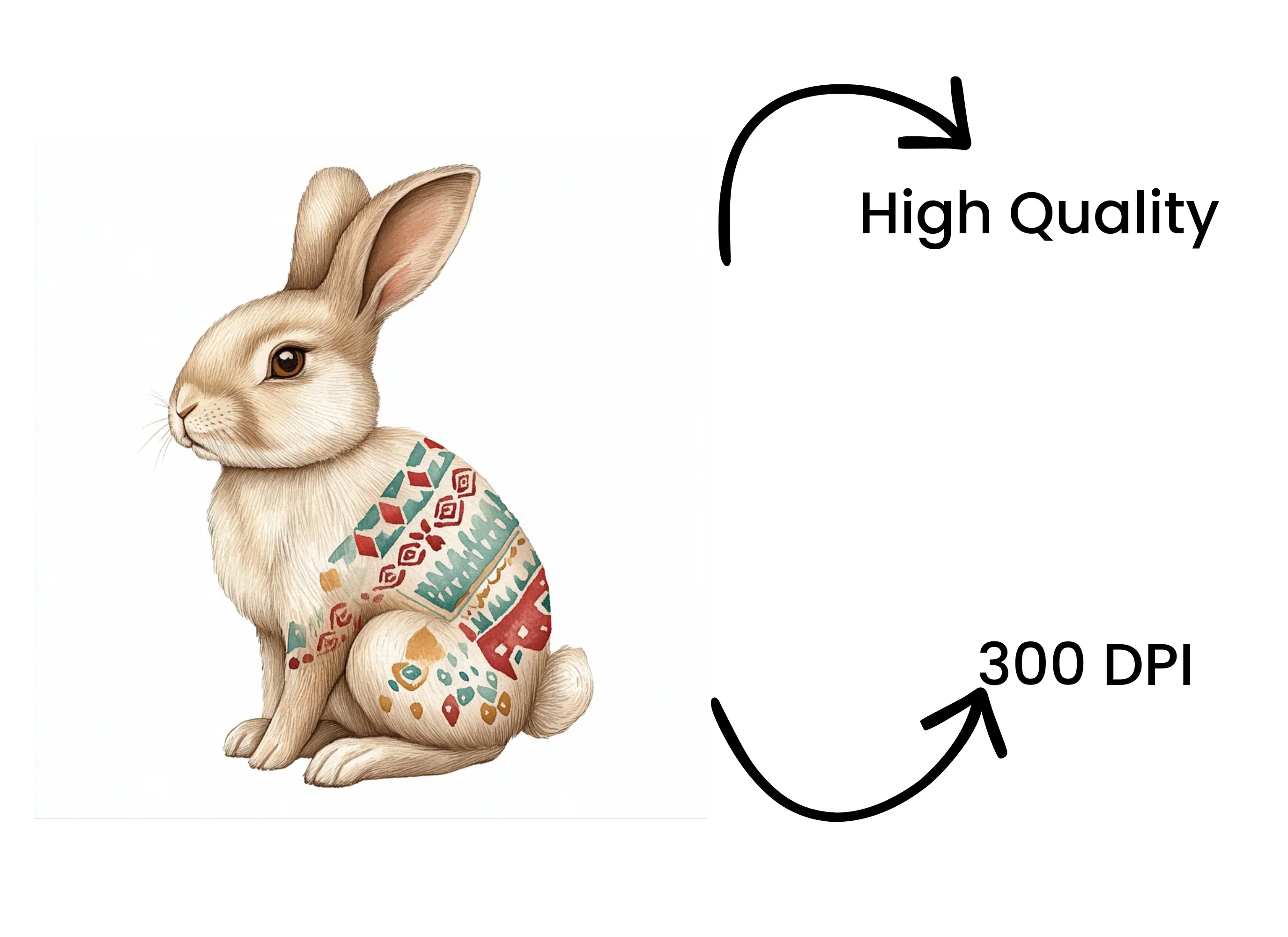 Boho Chic Rabbit Clipart Bundle - Image 4