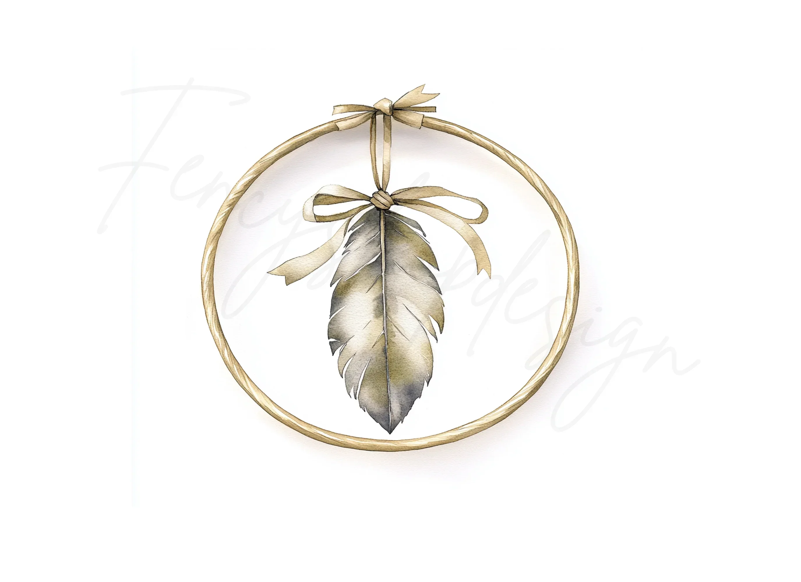 Boho Feather Hoop Clipart Bundle - Image 3