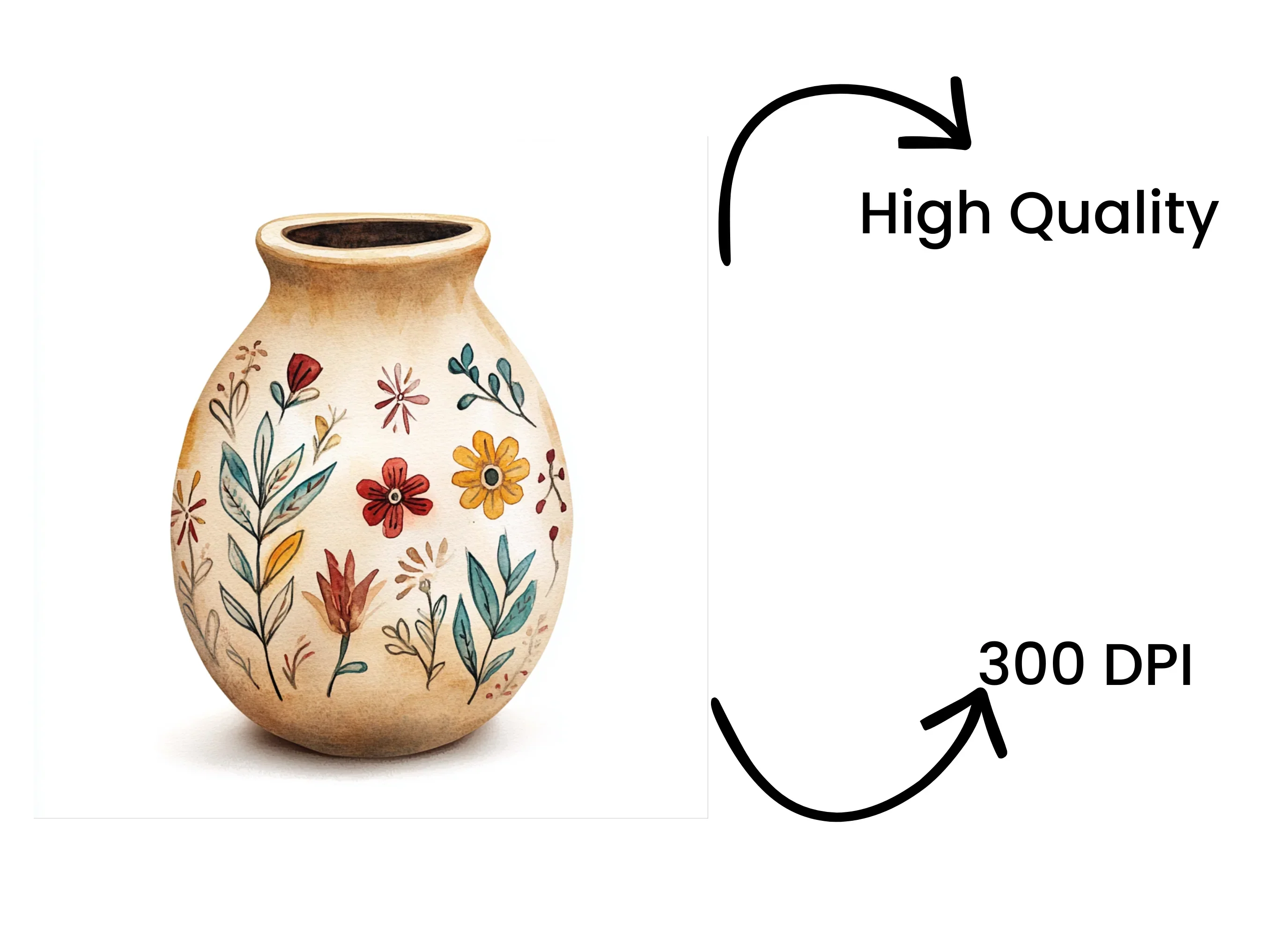 Boho Floral Vase Clipart Bundle - Image 4