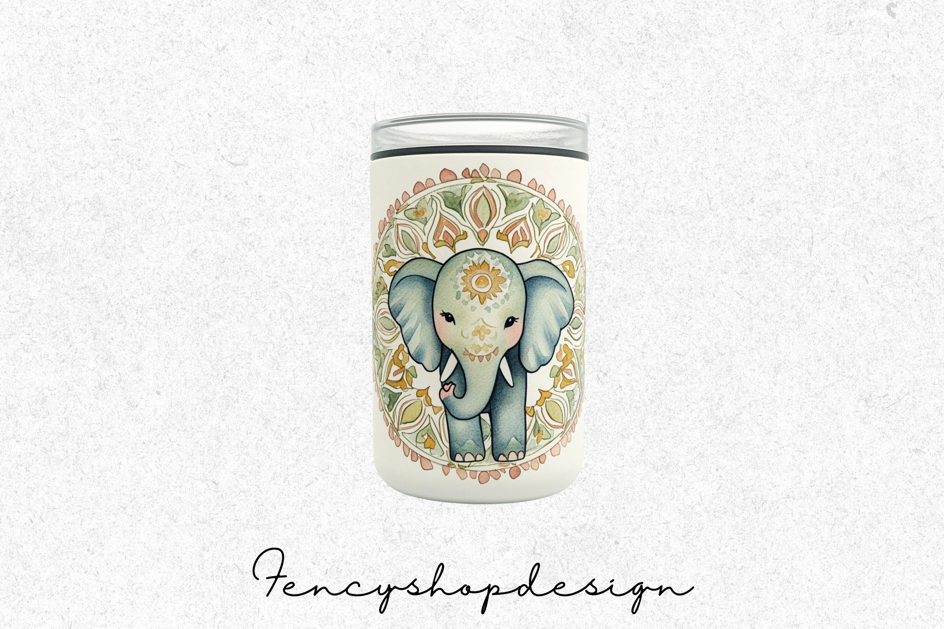 Boho Mandala Elephant Tumbler Clipart Bundle - Image 3