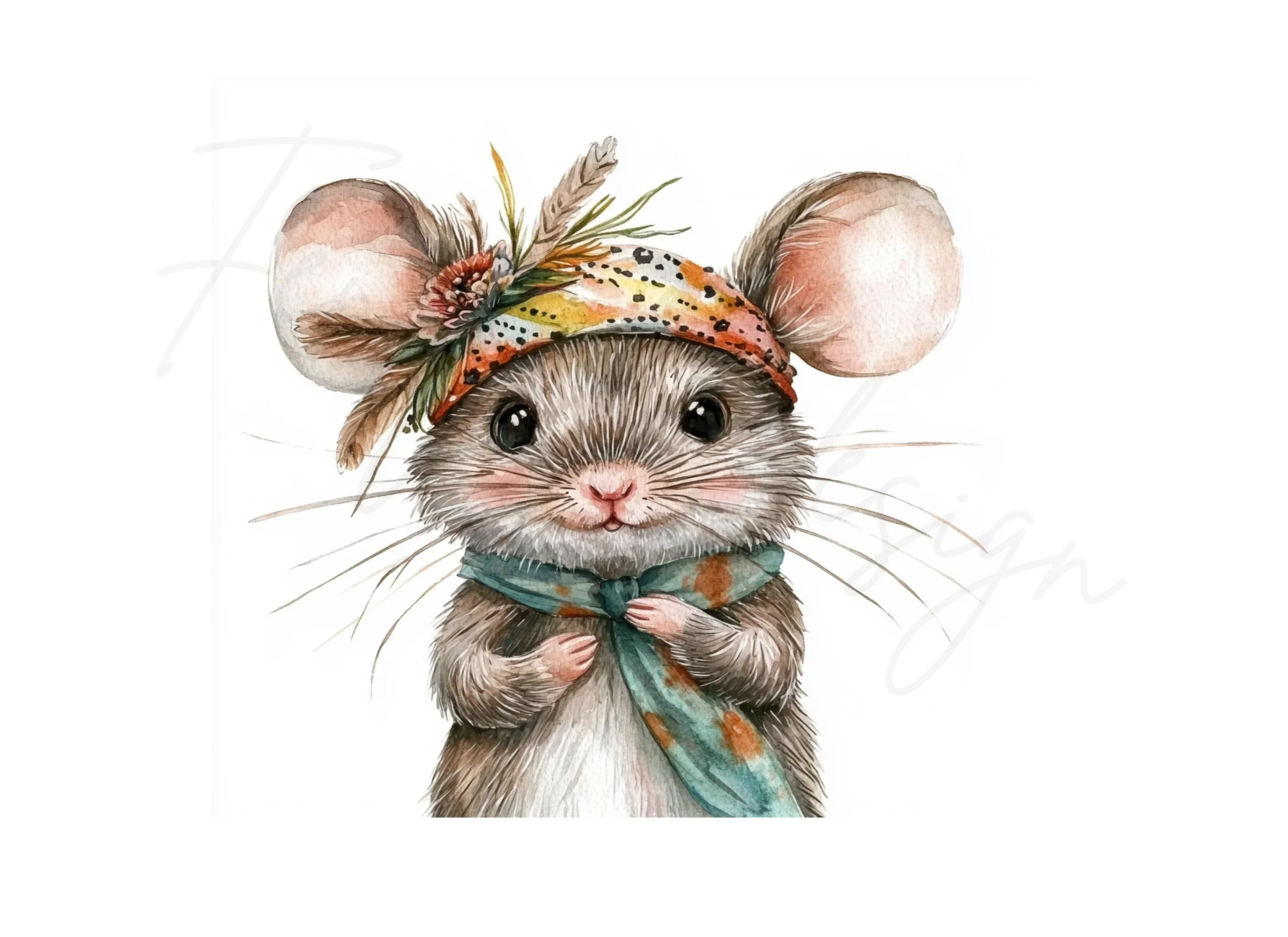Boho Mouse Clipart Bundle - Image 3
