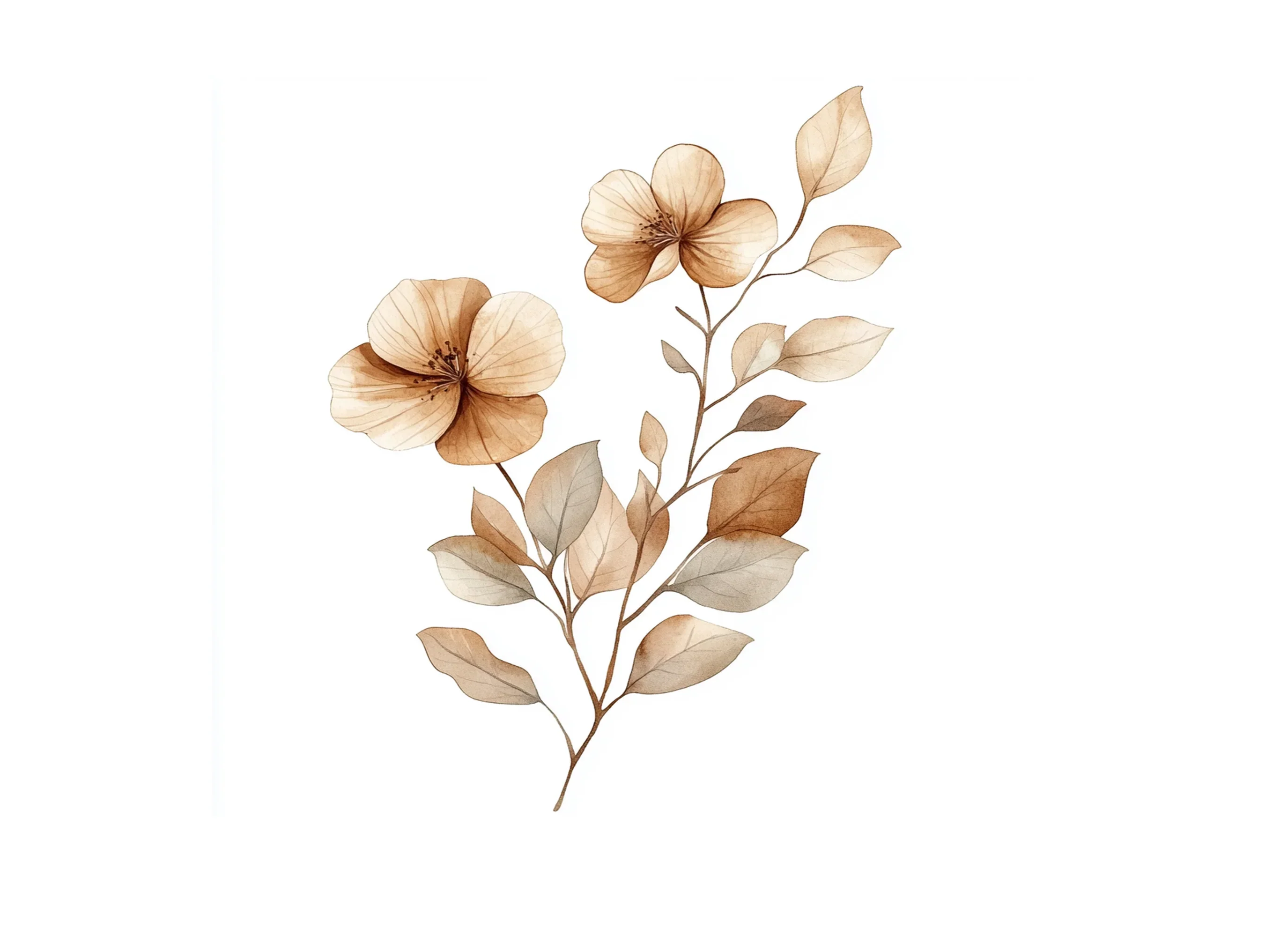 Boho Neutral Floral Clipart Bundle - Image 2