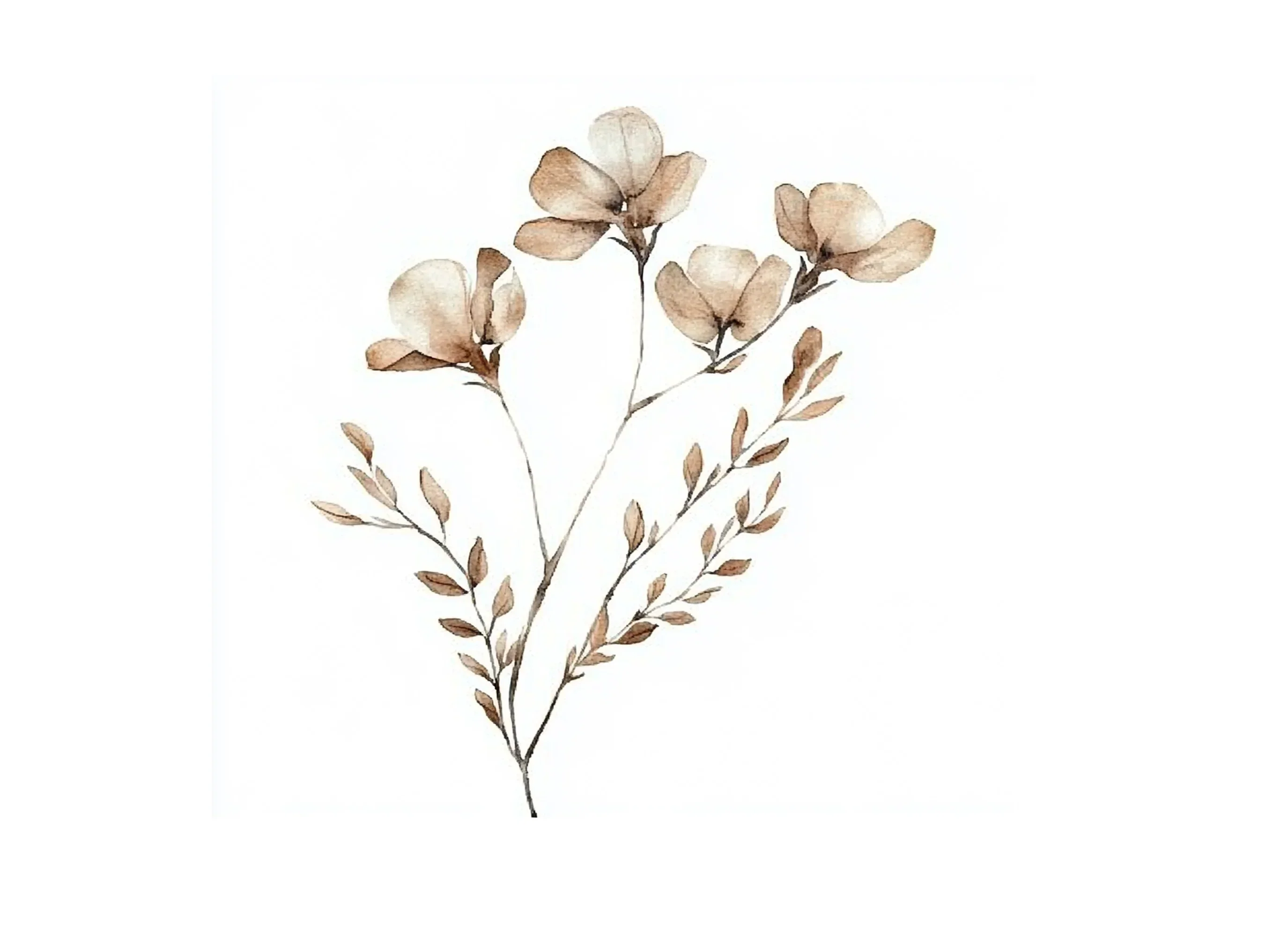 Boho Neutral Floral Clipart Bundle - Image 3