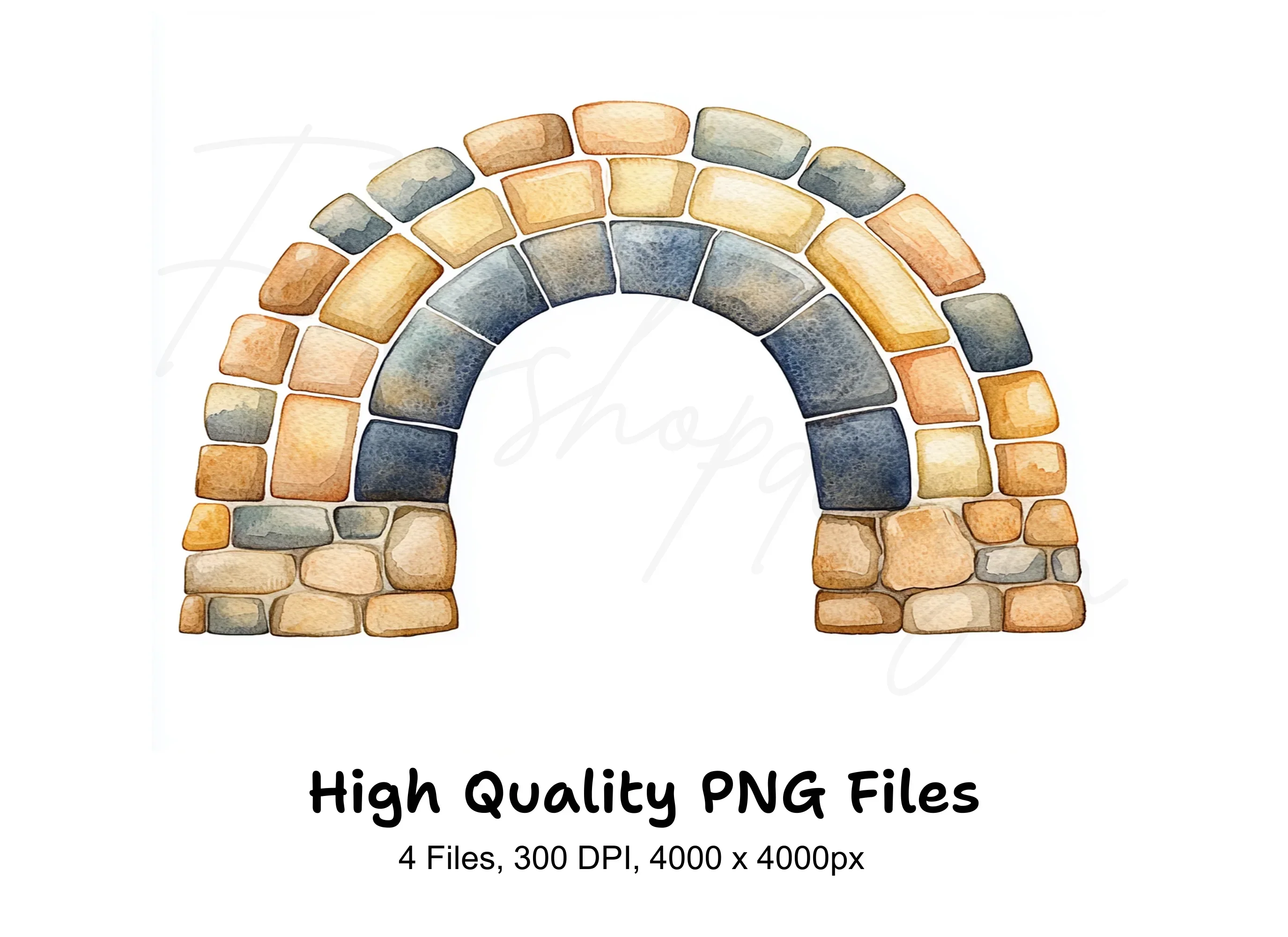 Boho Rainbow Arch Clipart Bundle