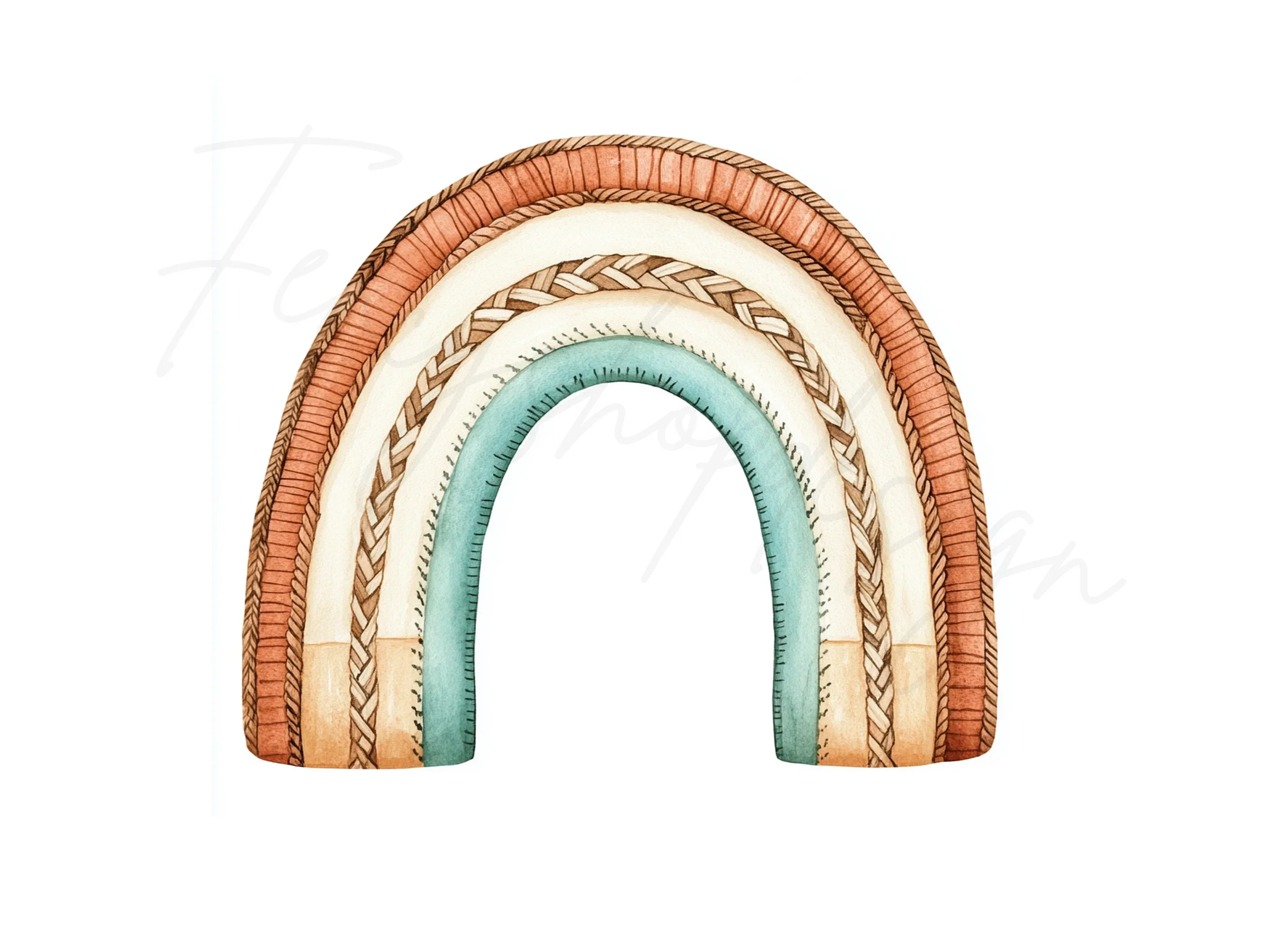 Boho Rainbow Clipart Bundle - Image 2