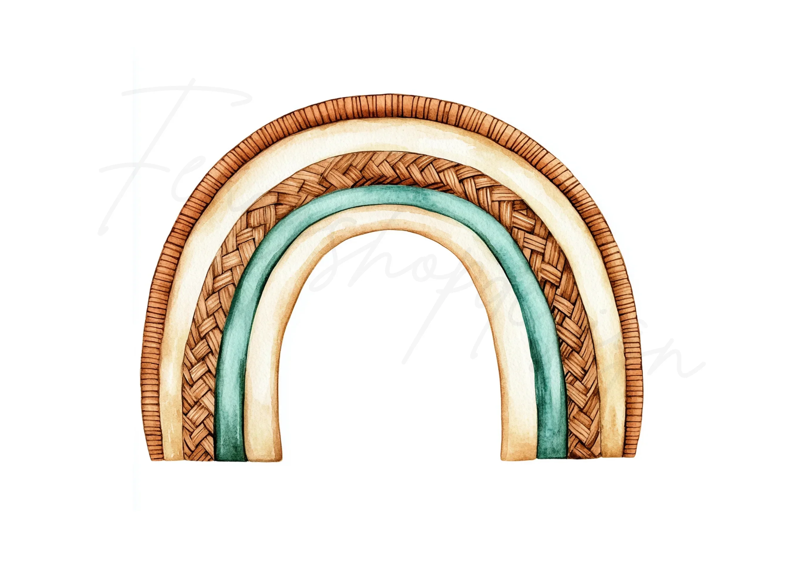 Boho Rainbow Clipart Bundle - Image 3