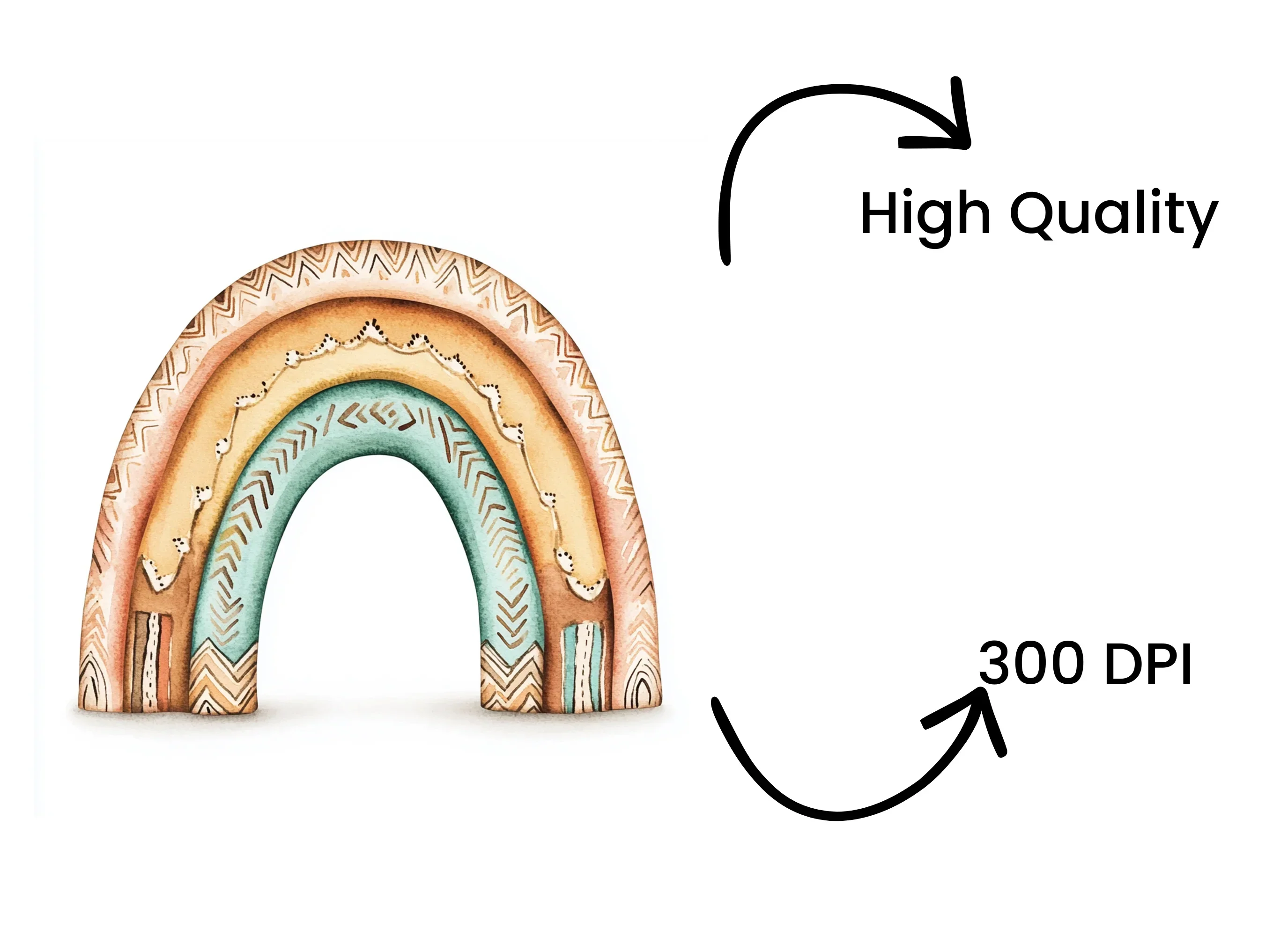 Boho Rainbow Clipart Bundle - Image 4