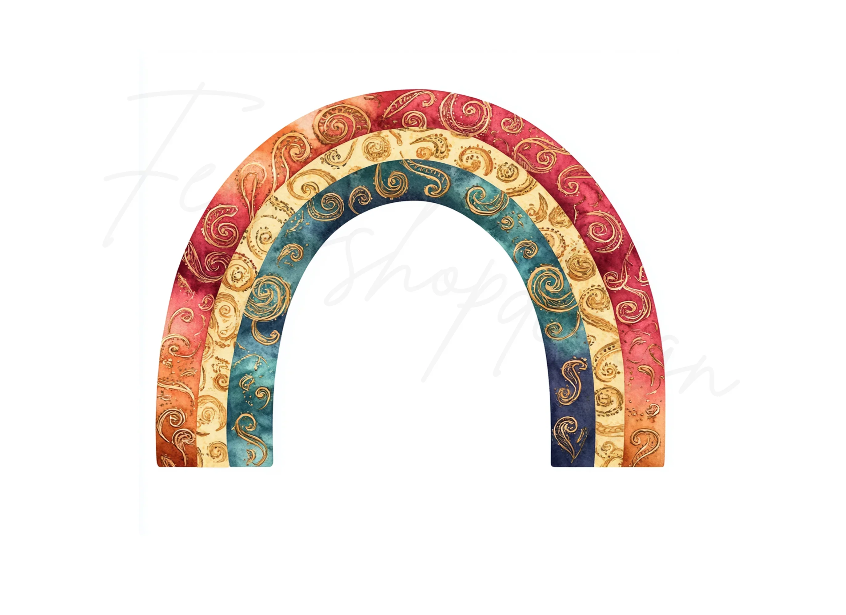 Boho Rainbow Clipart Bundle - Image 3