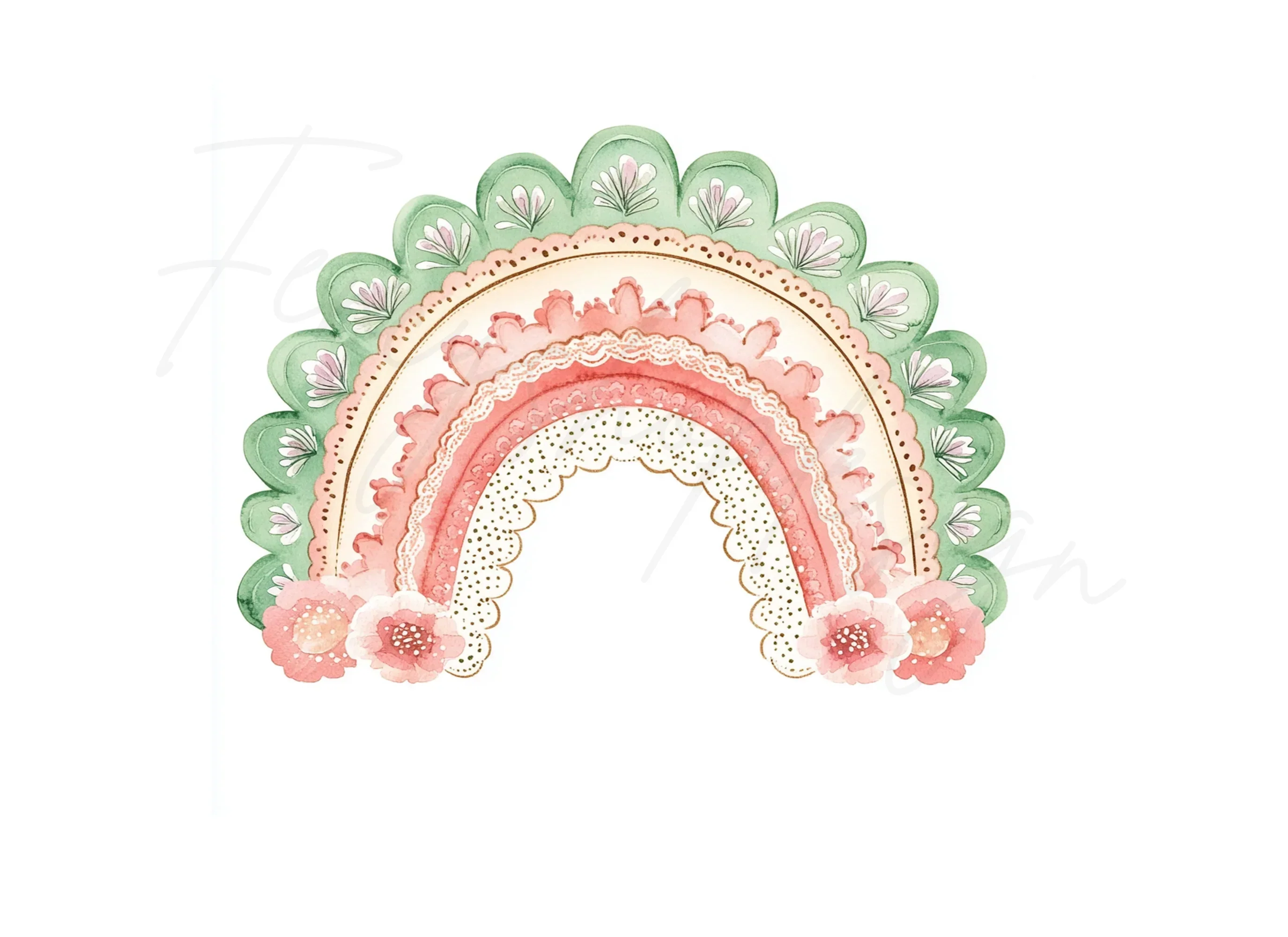 Boho Rainbow Lace Details Clipart Bundle - Image 3