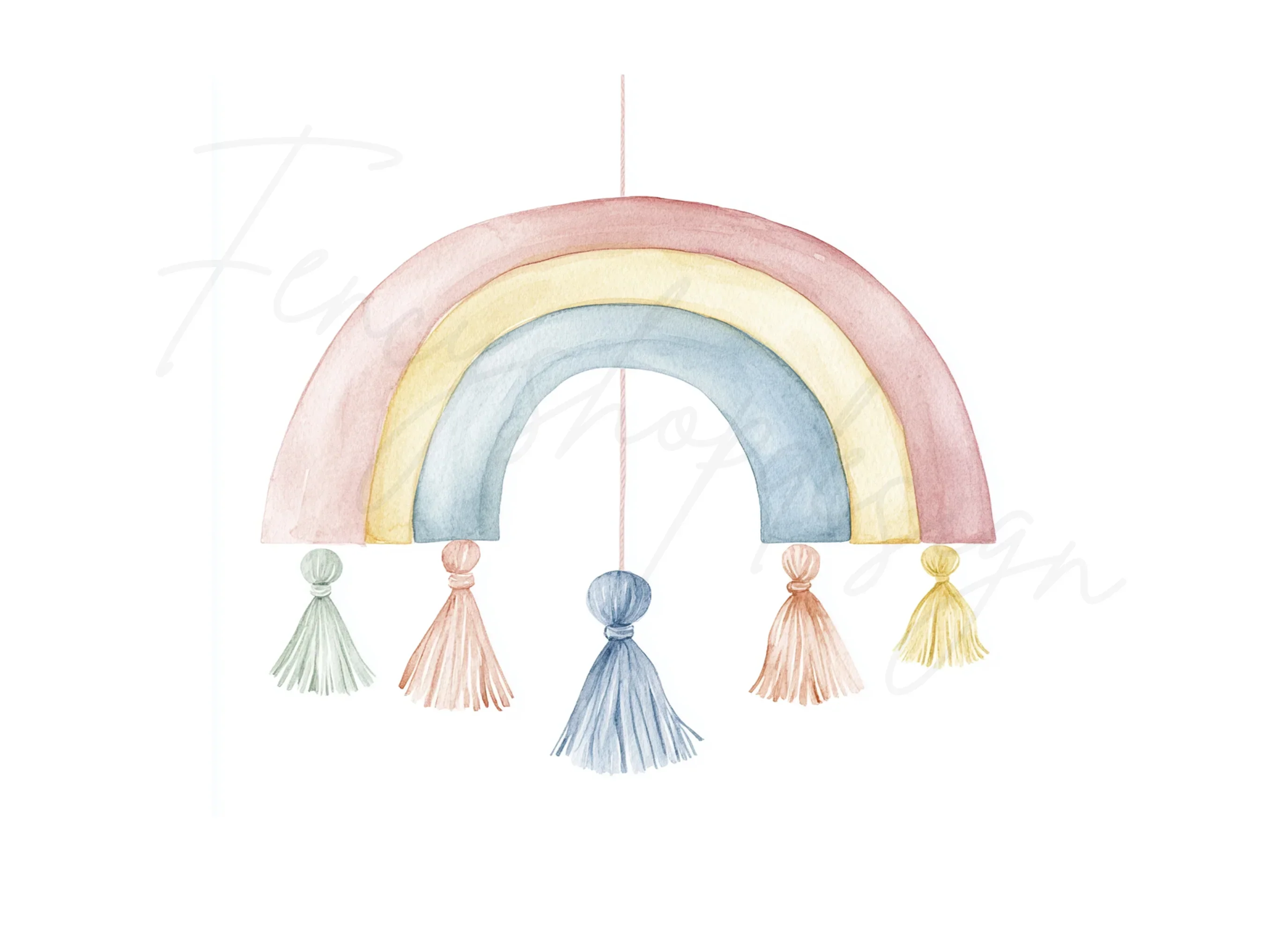 Boho Rainbow Tassel Clipart Bundle - Image 3