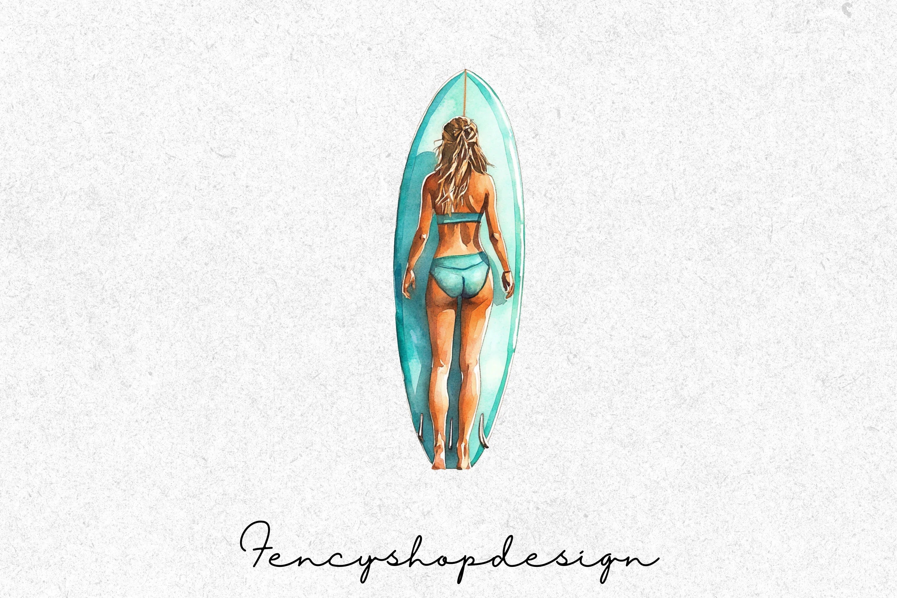 Boho Surfer Girls Clipart Bundle - Image 5