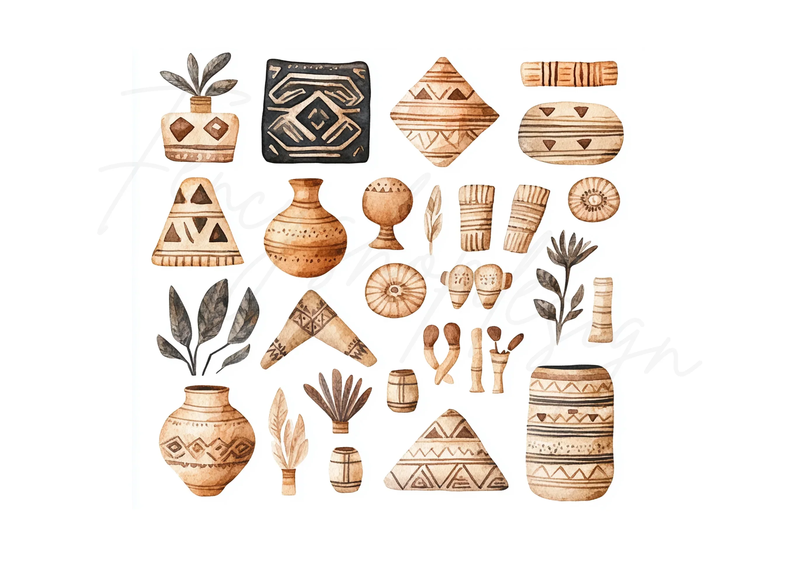 Boho Tribal Clipart Bundle - Image 2