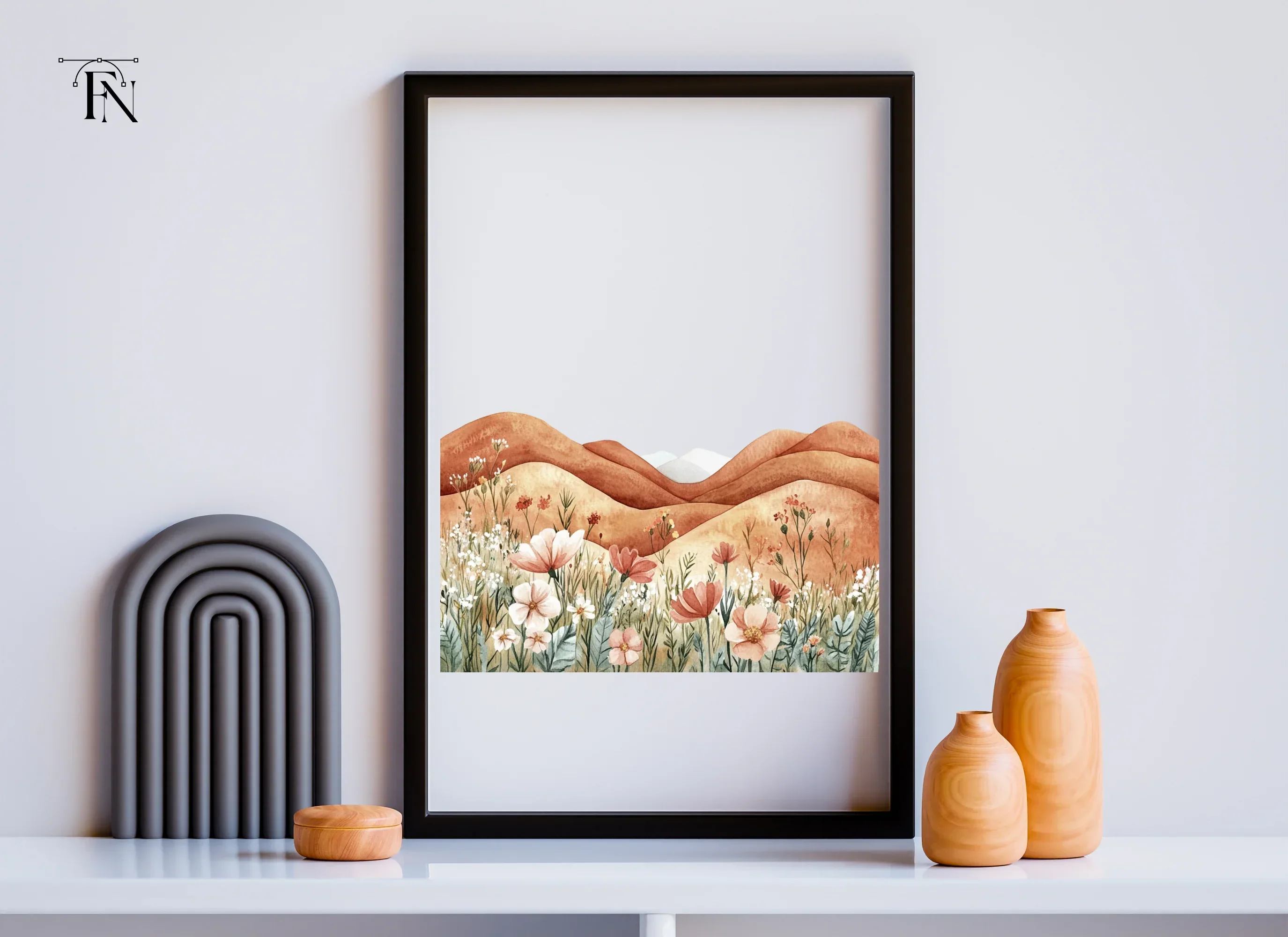 Boho Wildflower Landscape Clipart Bundle - Image 6