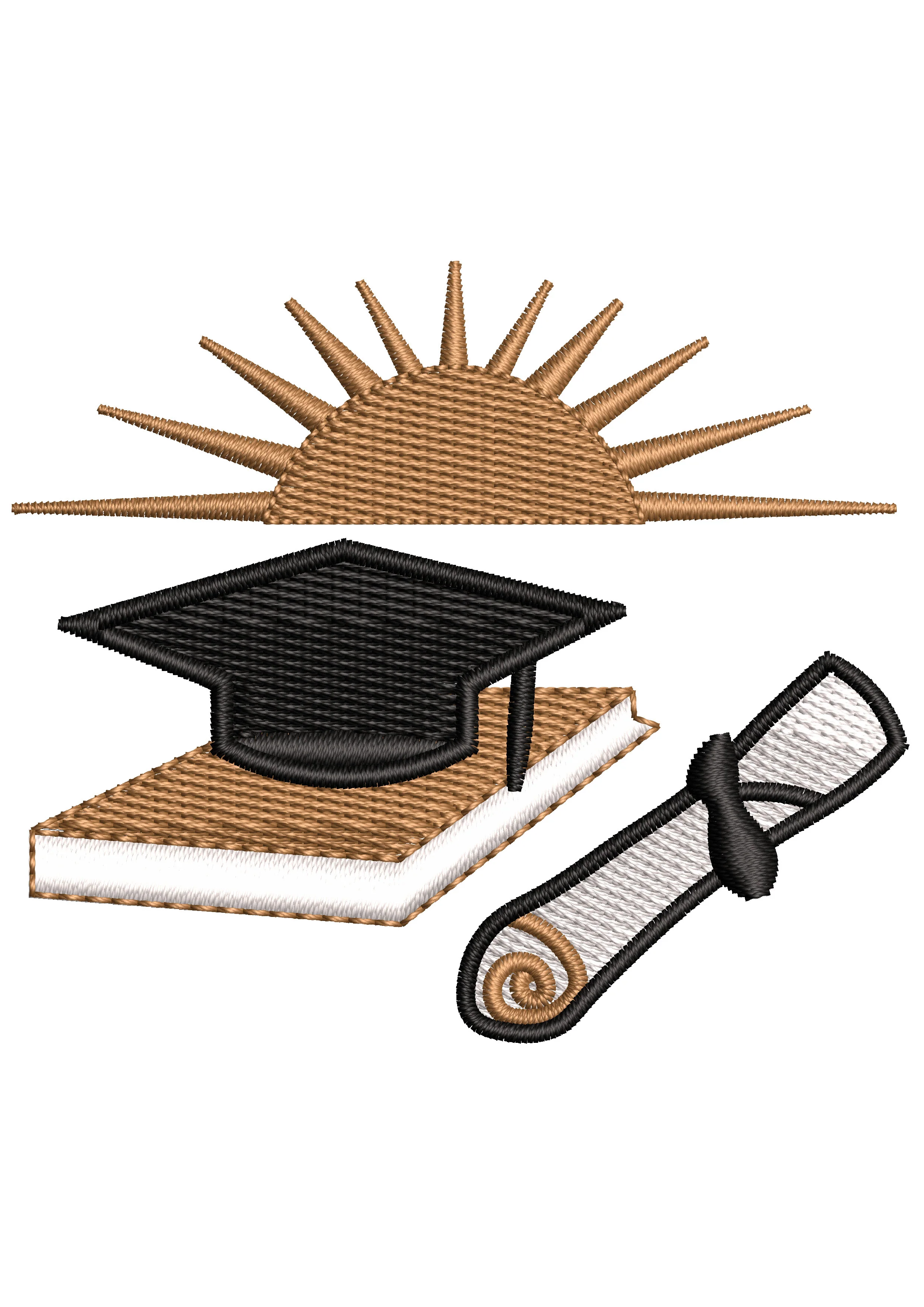 Book Degree Cap Embroidery Design