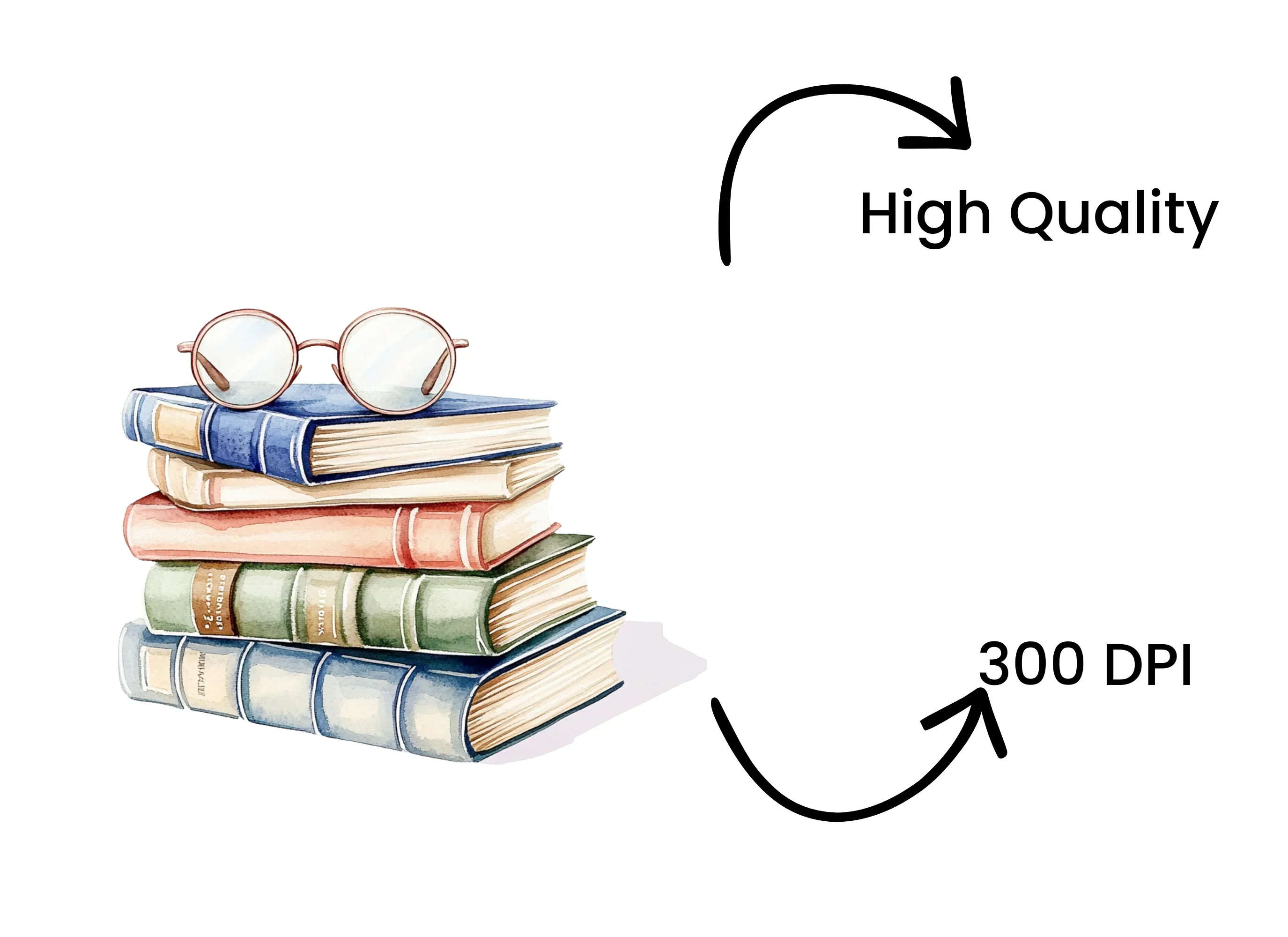 Book Stacks with Glasses Clipart Bundle - Image 4