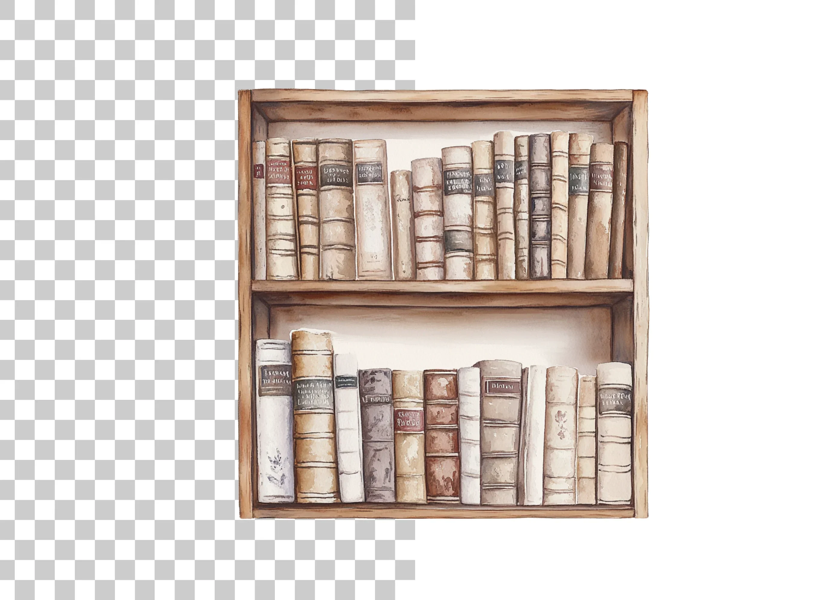 Bookshelf Illustration Clipart Bundle - Image 6