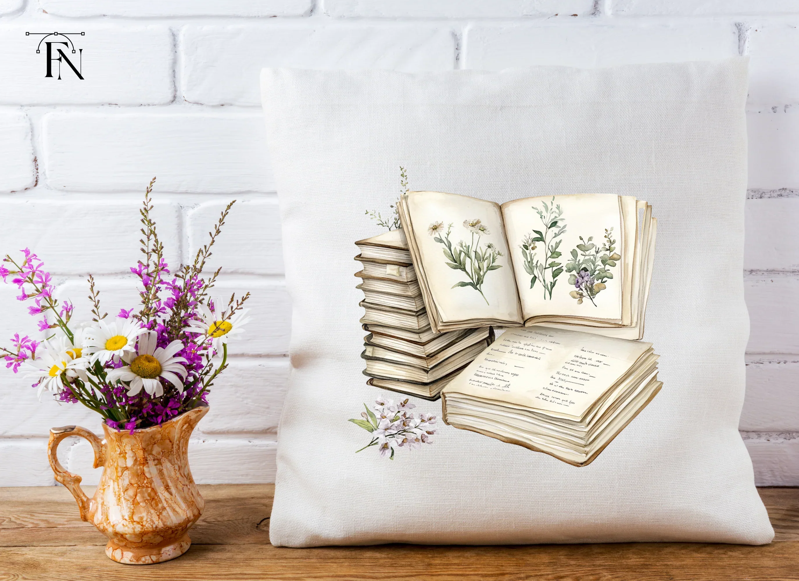 Botanical Books & Flowers Clipart Bundle - Image 5