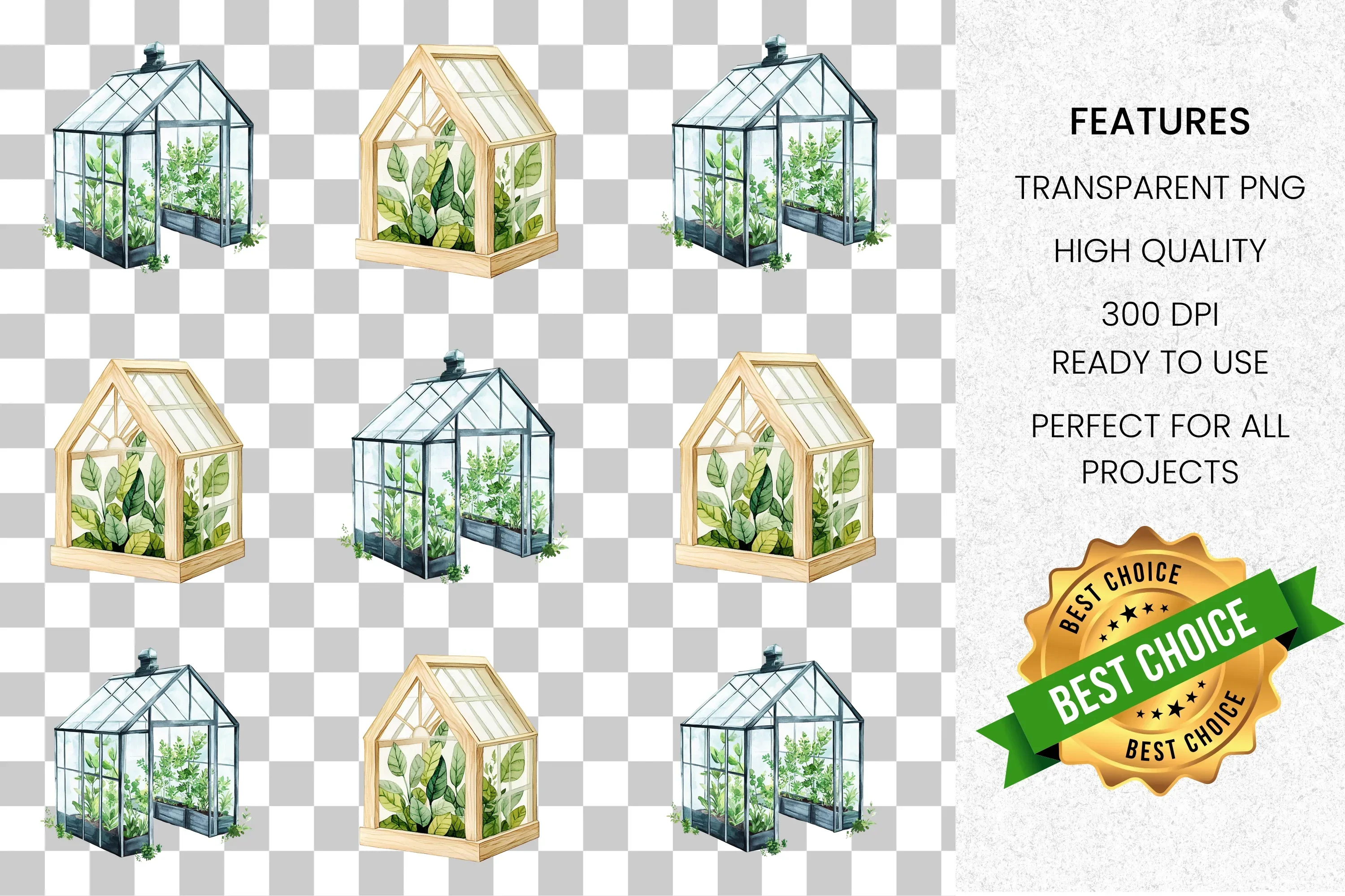 Botanical Greenhouse Clipart Bundle - Image 2