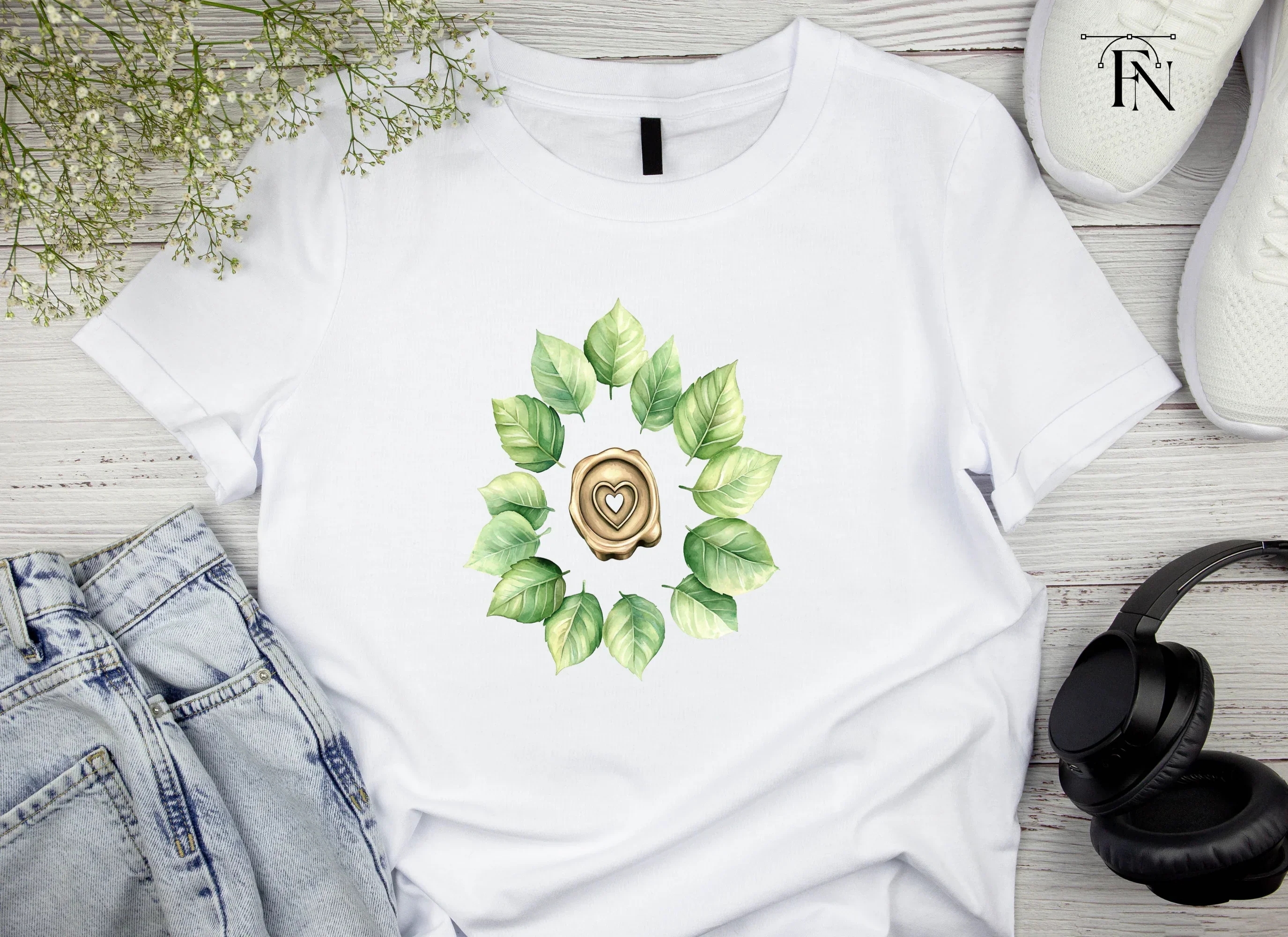 Botanical Heart Wax Seal Clipart Bundle - Image 3