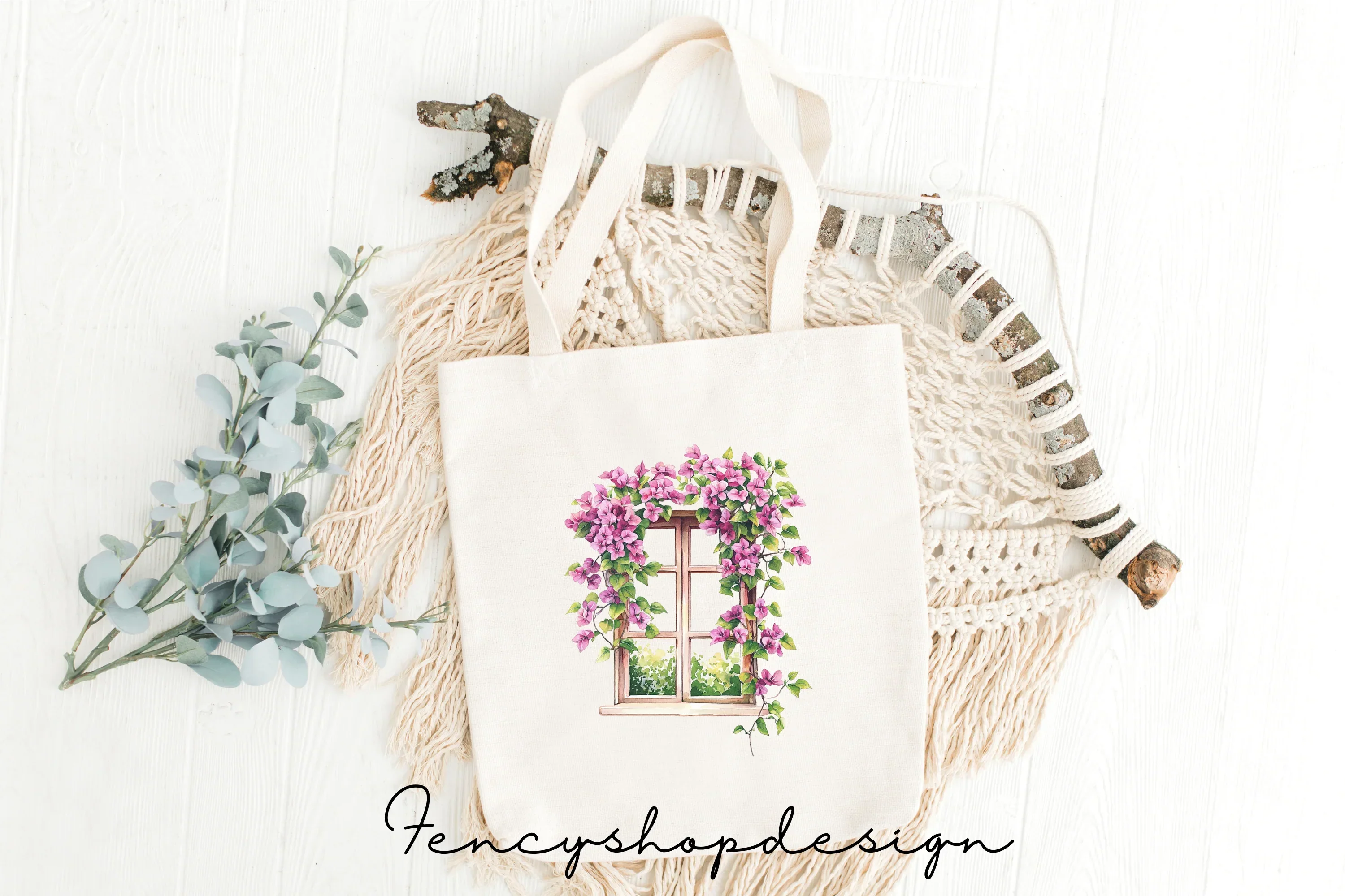 Bougainvillea Window Clipart Bundle - Image 4