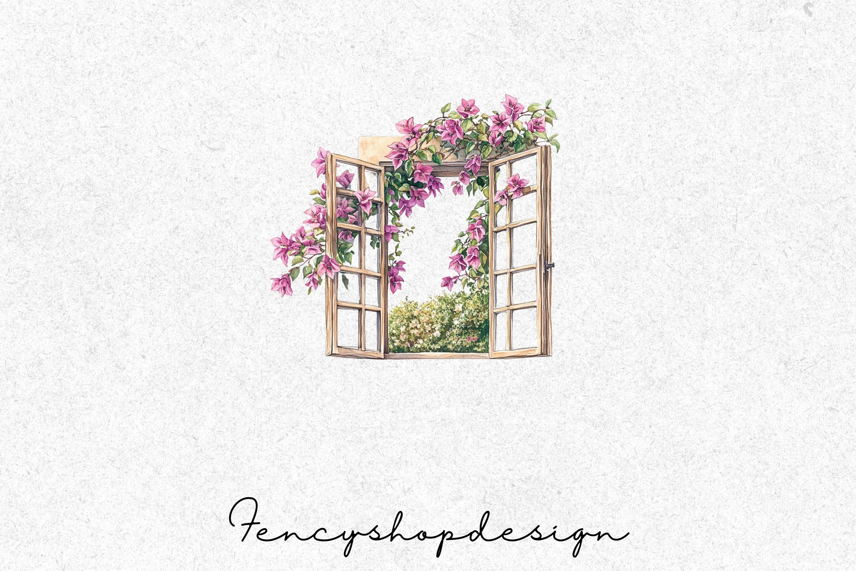 Bougainvillea Window Clipart Bundle - Image 7