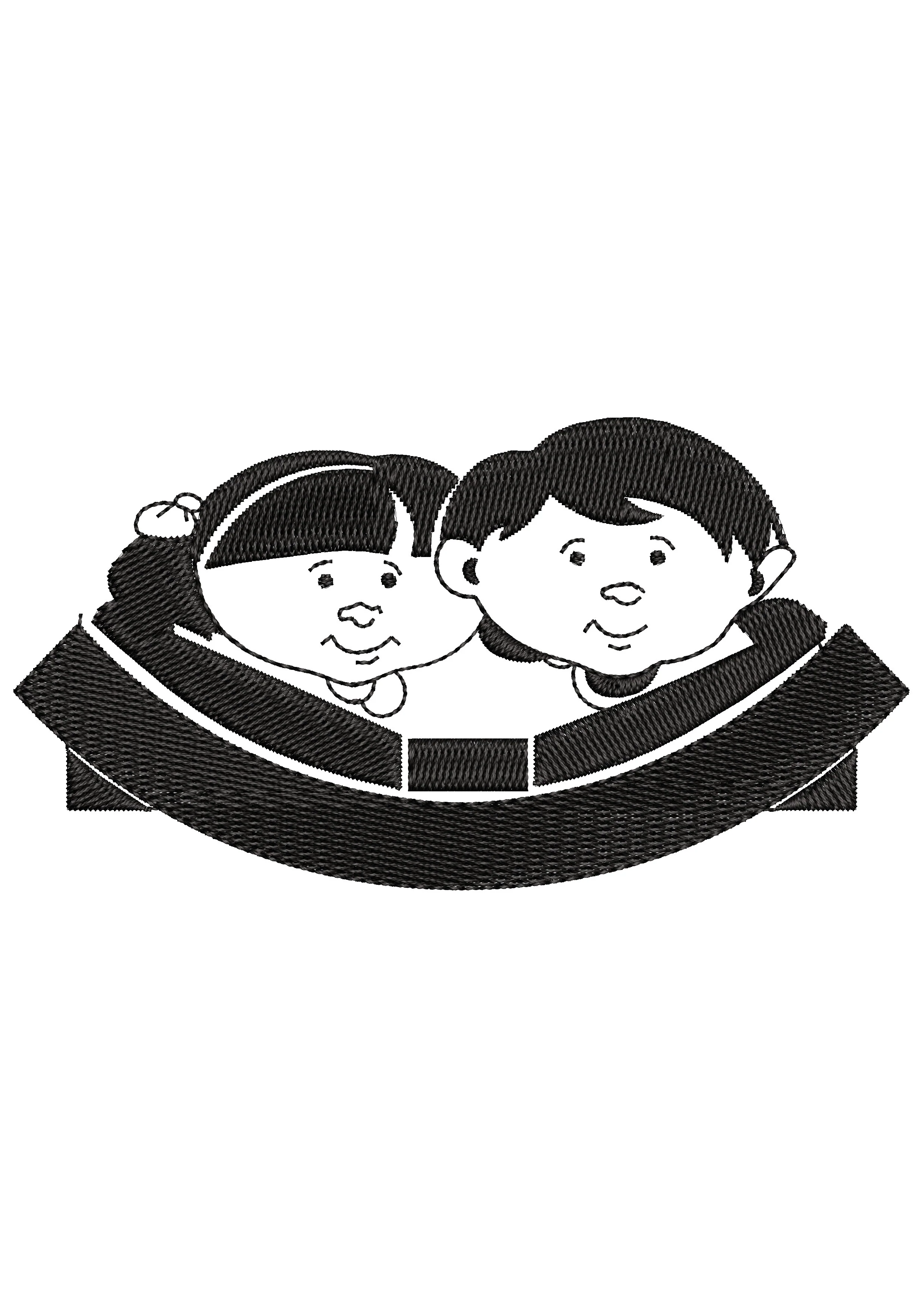 Boy Girl Embroidery Design
